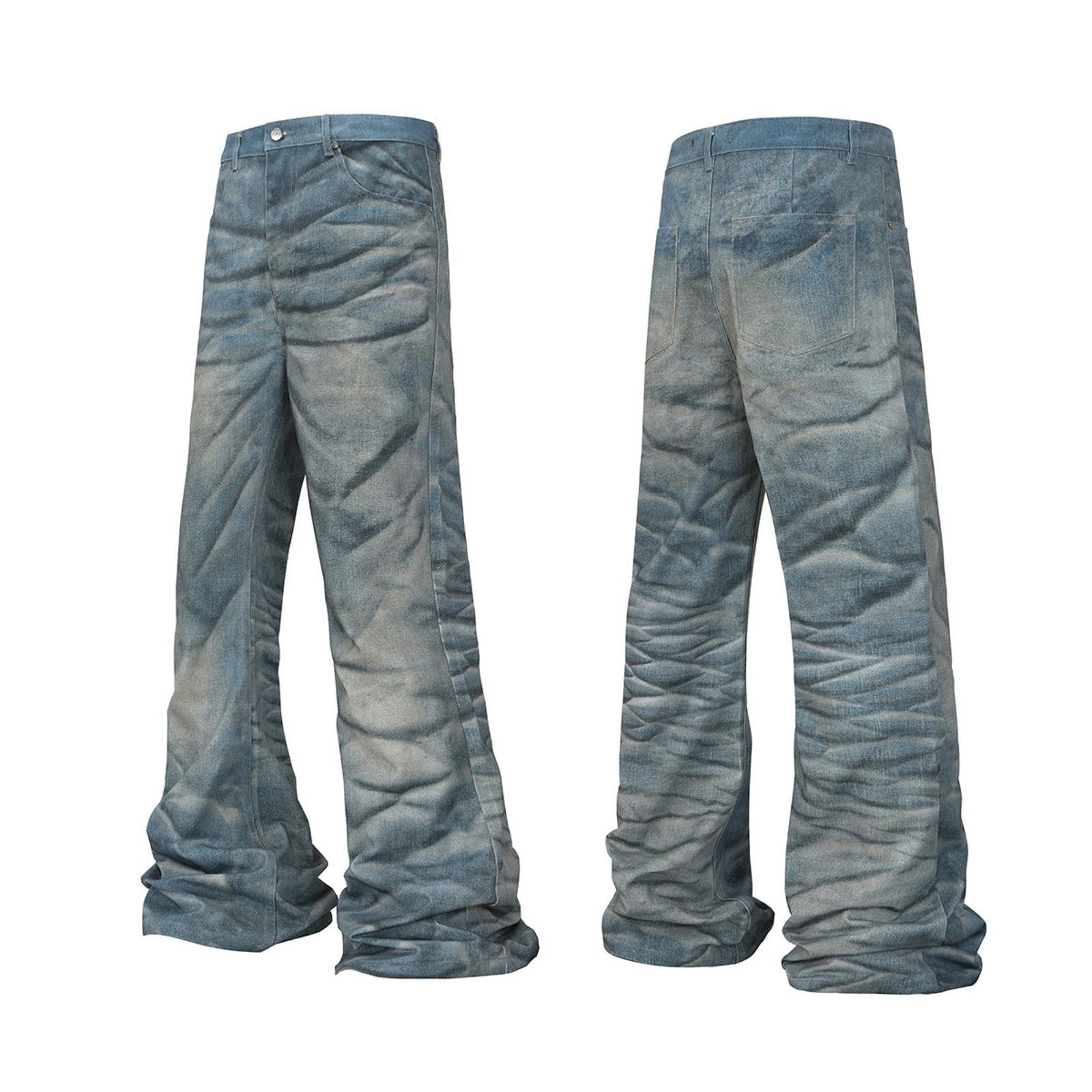 Other Heavyweight Micro-Flare Denim | Washed Wide-Leg Jeans Size US 30 / EU 46 - 4 Thumbnail