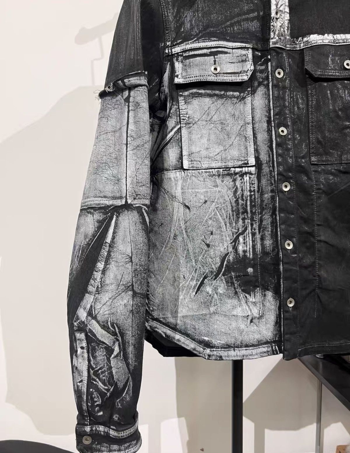Rick Owens Rick Owens 2022 Worker Jacket Waxed Canvas & Denim Patchwork Size US M / EU 48-50 / 2 - 5 Thumbnail