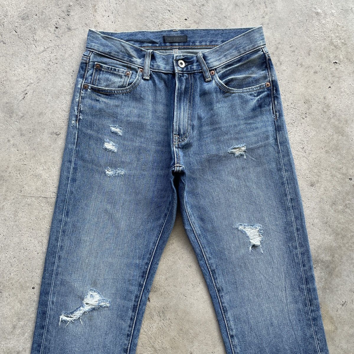 Japanese Brand Vintage Japanese Faded Jeans Pants Distressed Denim W29 Size US 29 - 3 Thumbnail
