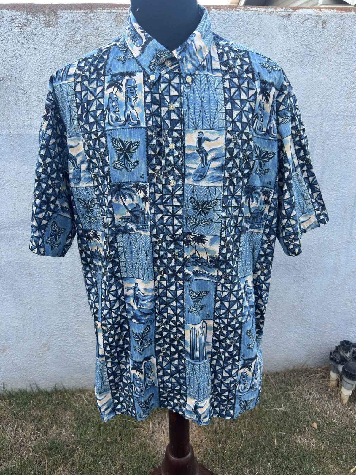 Reyn Spooner PreOwned Reyn Spooner Blue Hawaiian Print Men's 3XL Size US XXL / EU 58 / 5 - 1 Thumbnail