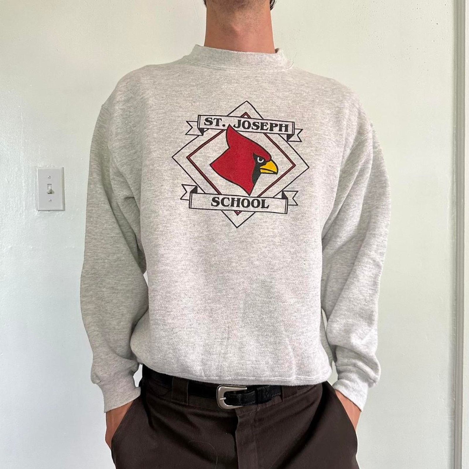 Vintage Vintage 80s Cardinals Hanes Varsity Crewneck Cotton Pullover Size US L / EU 52-54 / 3 - 6 Thumbnail