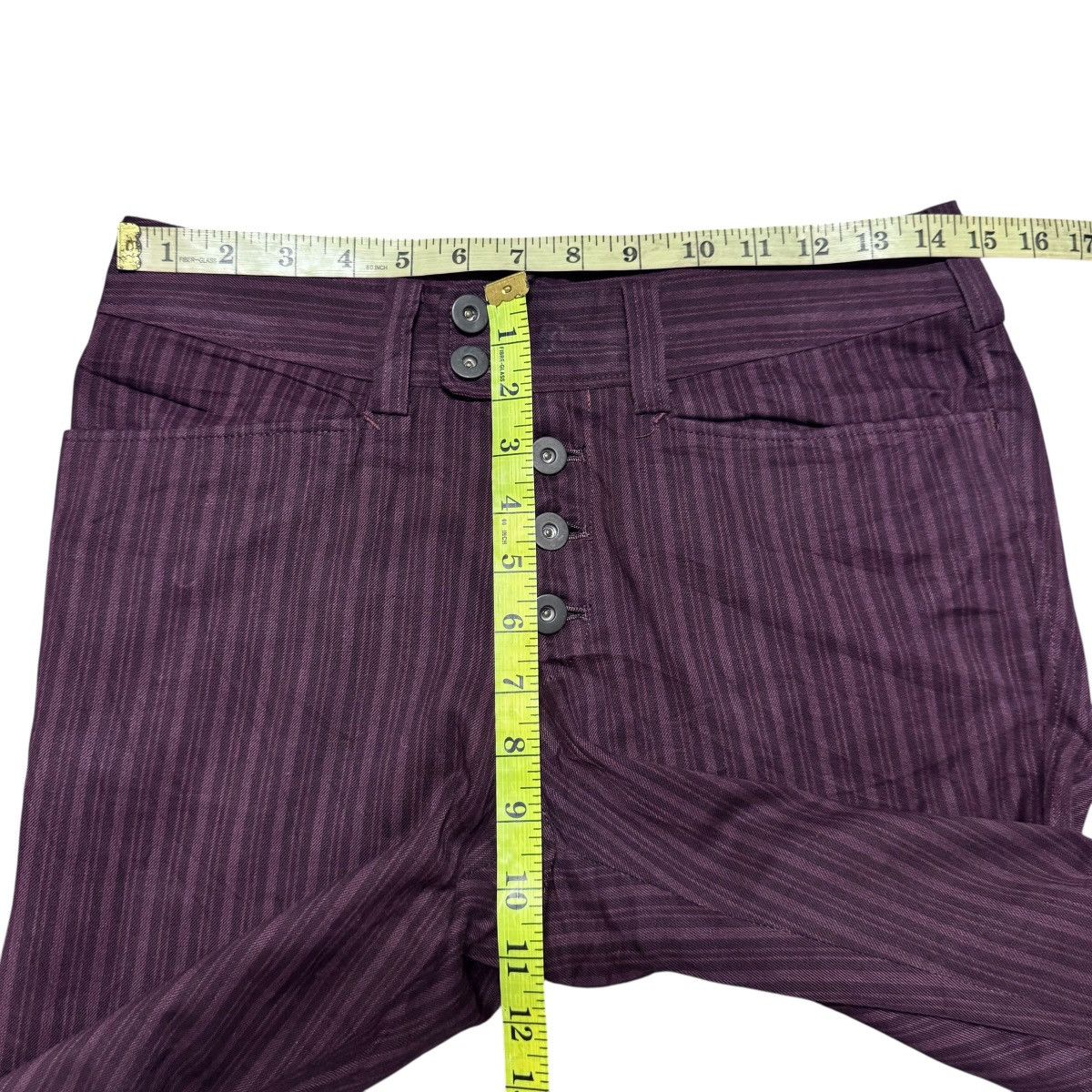 Tornado Mart Tornado Mart expose Button Pinstriped Flare Pants Size US 28 / EU 44 - 15 Thumbnail