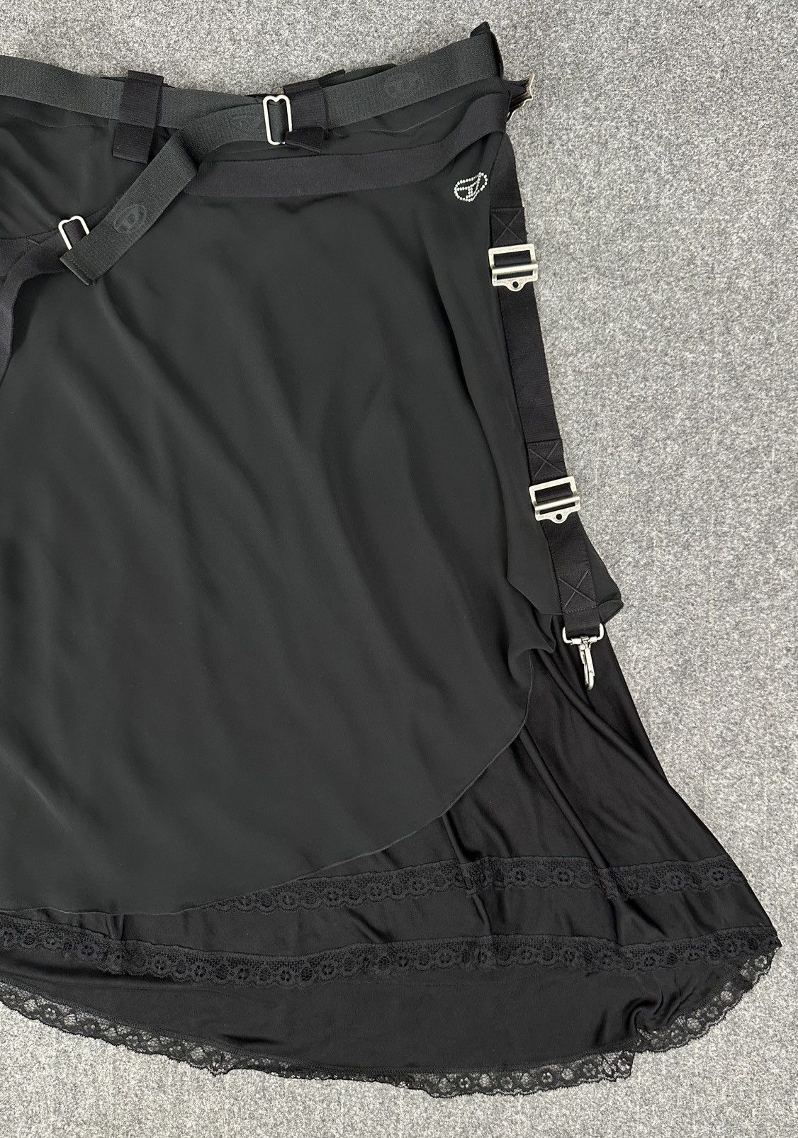 Diesel Diesel - Bondage Belted Two Layer Polyester Midi Skirt Size 34" / US 12 / IT 48 - 2 Thumbnail