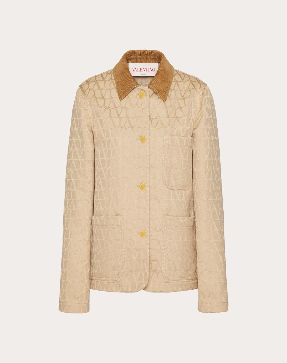 Valentino o1s1wg110525 Toile Iconographe Cordura Cotton Caban in Beige Size XS / US 0-2 / IT 36-38 - 1 Thumbnail