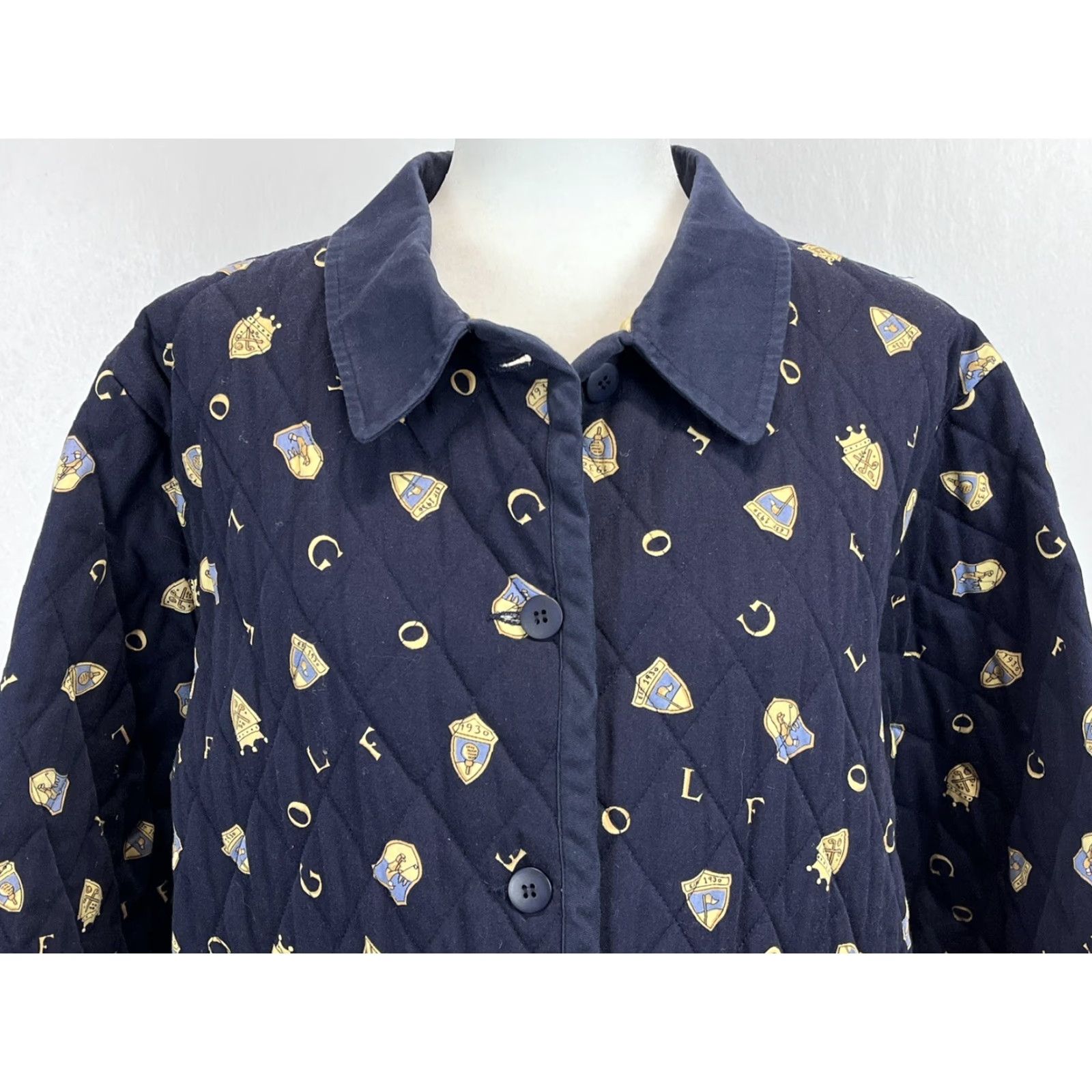 Vintage Vintage Susan Bristol Quilted Golf Jacket Sz L Navy Blue Grandma Preppy Golf Style Basic Jacket Women Fall Spring Winter Casual VGUC Size L / US 10 / IT 46 - 5 Thumbnail