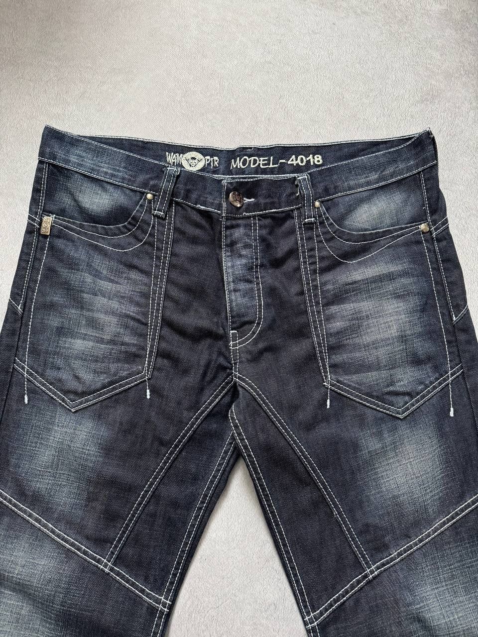 Japanese Brand Y2K Wampir Dark Denim Jeans Size US 36 / EU 52 - 4 Thumbnail
