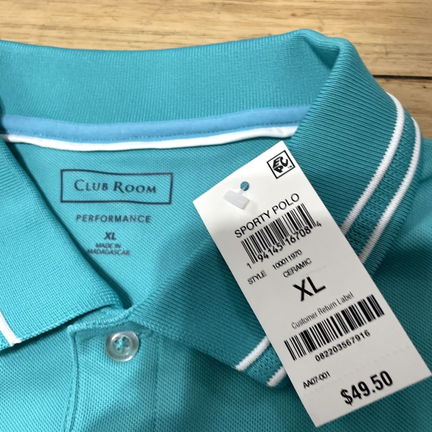 Club Room VINTAGE Club Room Polo Shirt Men XL Teal Green Preppy UPF50 Sun Protection New 0 46 Size US XL / EU 56 / 4 - 5 Thumbnail
