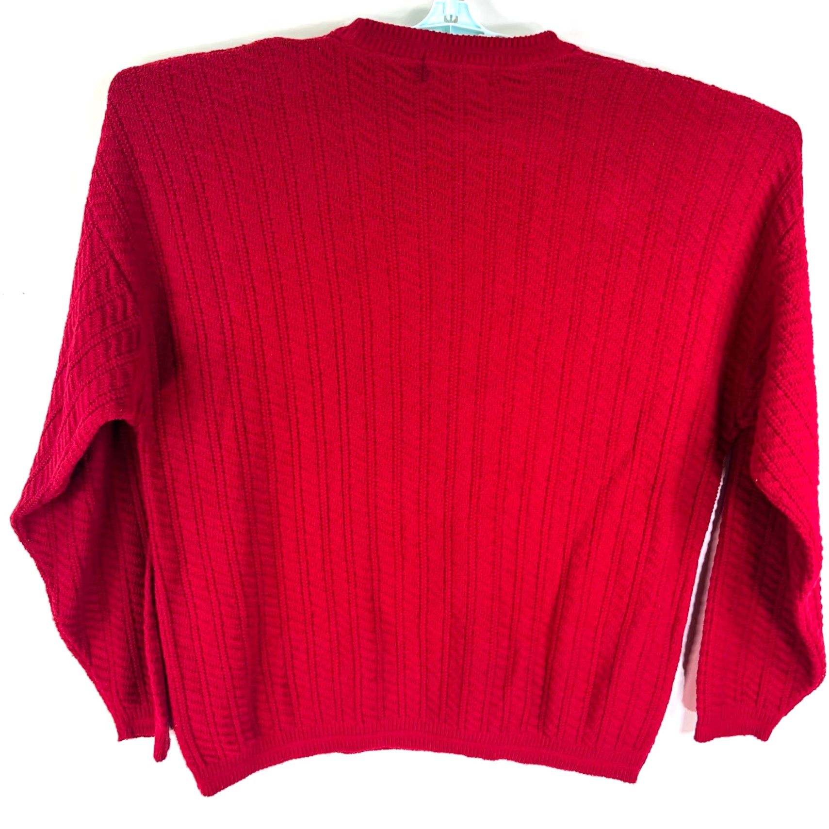 Bill Blass VINTAGE Bill Blass Sweater XL Red Cable Knit Cotton USA Mens Size US XL / EU 56 / 4 - 6 Thumbnail