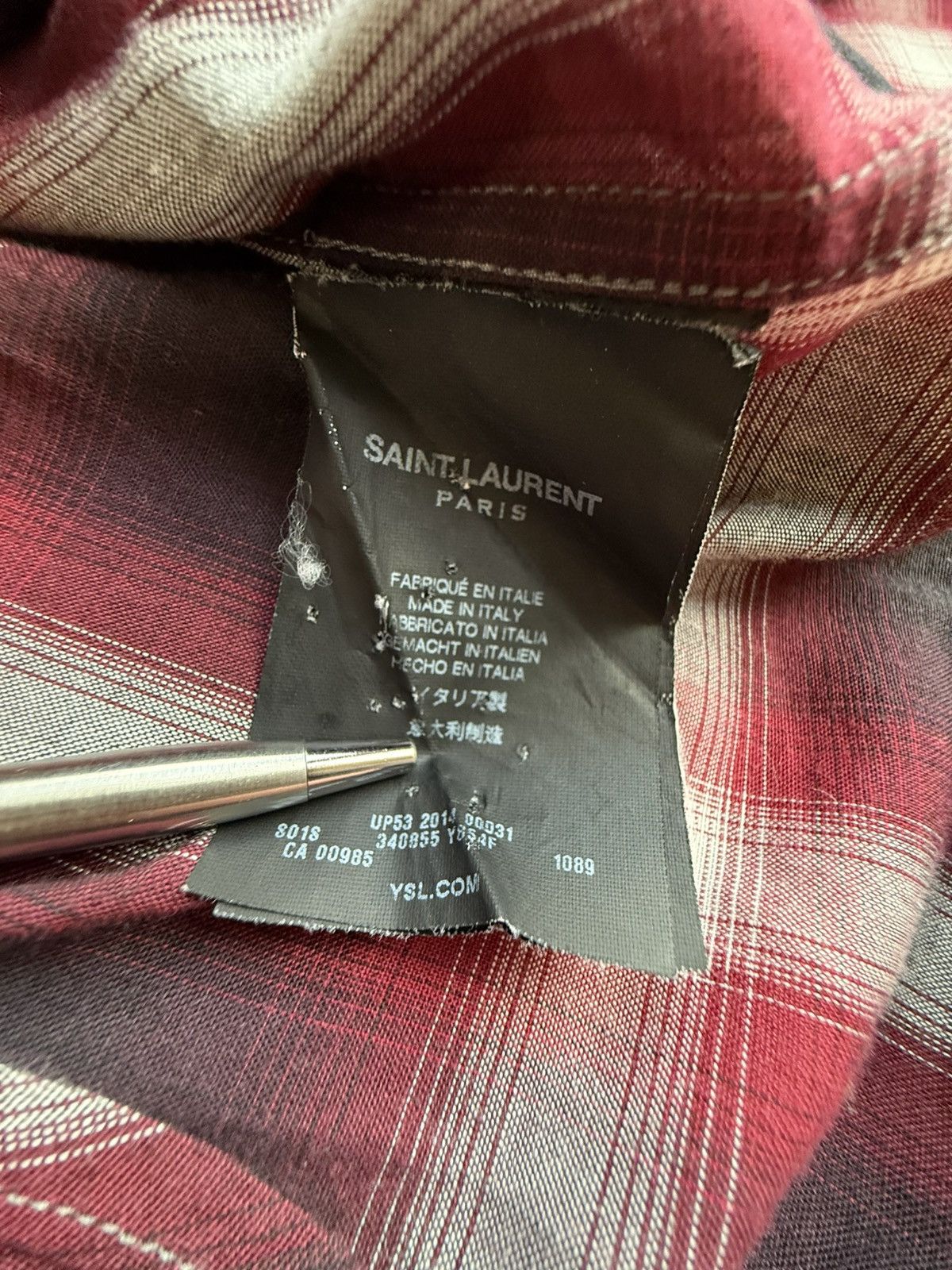 Saint Laurent Paris FW14 Saint Laurent Hedi Slimane red black flannel shirt 40 Size US L / EU 52-54 / 3 - 20 Thumbnail