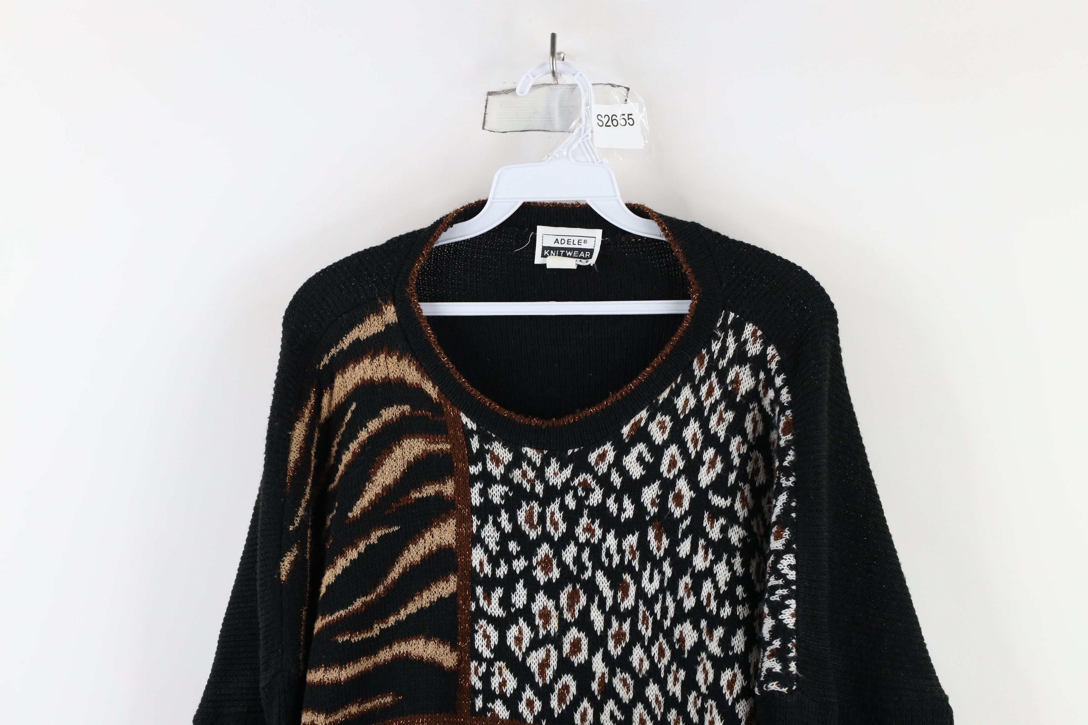 Vintage Vintage 90s Streetwear Cheetah Print Knit Sweater USA Size 3XL / US 20-22 - 2 Thumbnail