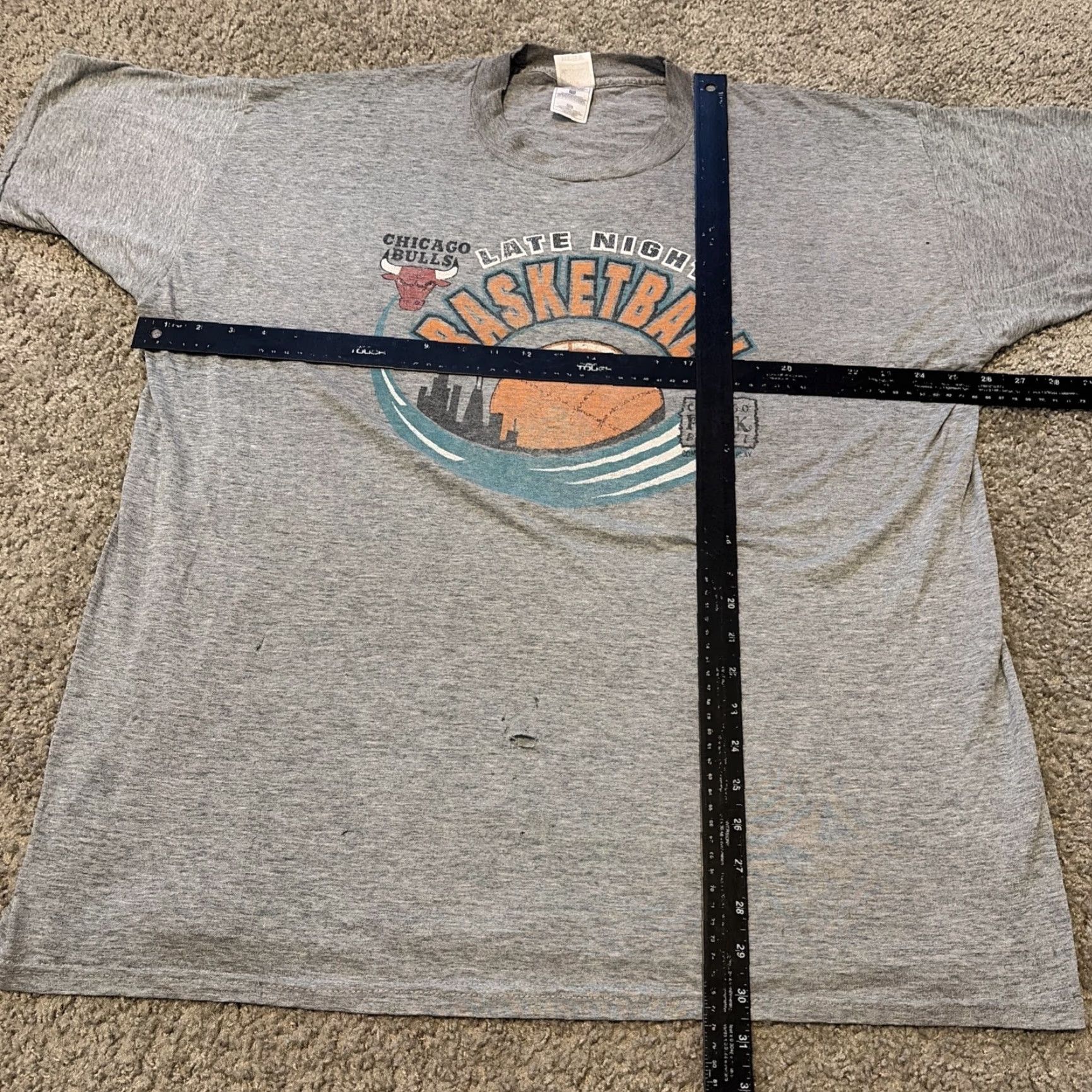 Fruit Of The Loom VINTAGE 90s Chicago Bulls Late Night Basketball Park District Jordan 2XL T-Shirt Size US XXL / EU 58 / 5 - 6 Thumbnail