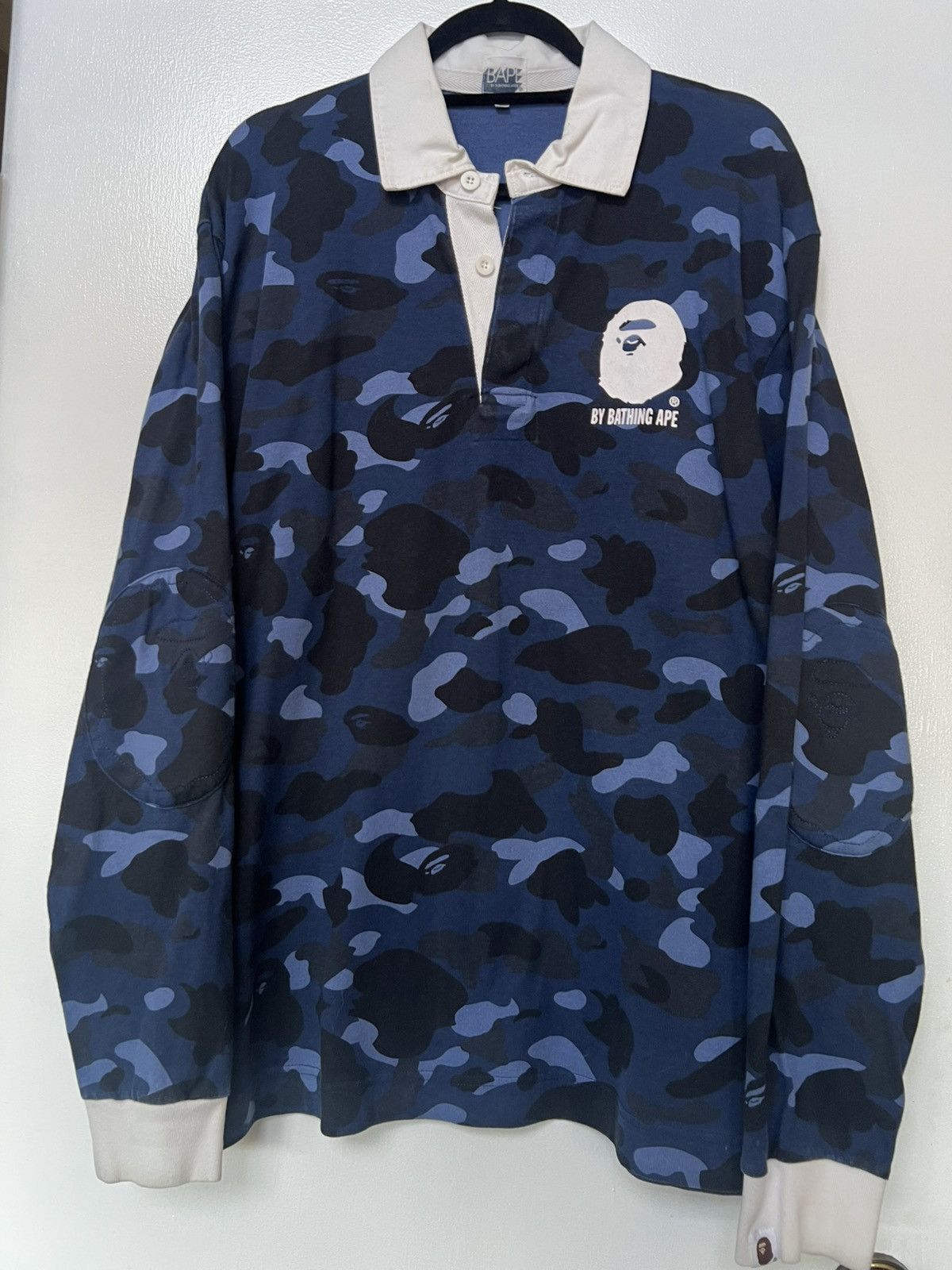 Bape Vintage Bape Camo Longsleeve Rugby Jersey Size US L / EU 52-54 / 3 - 1 Thumbnail