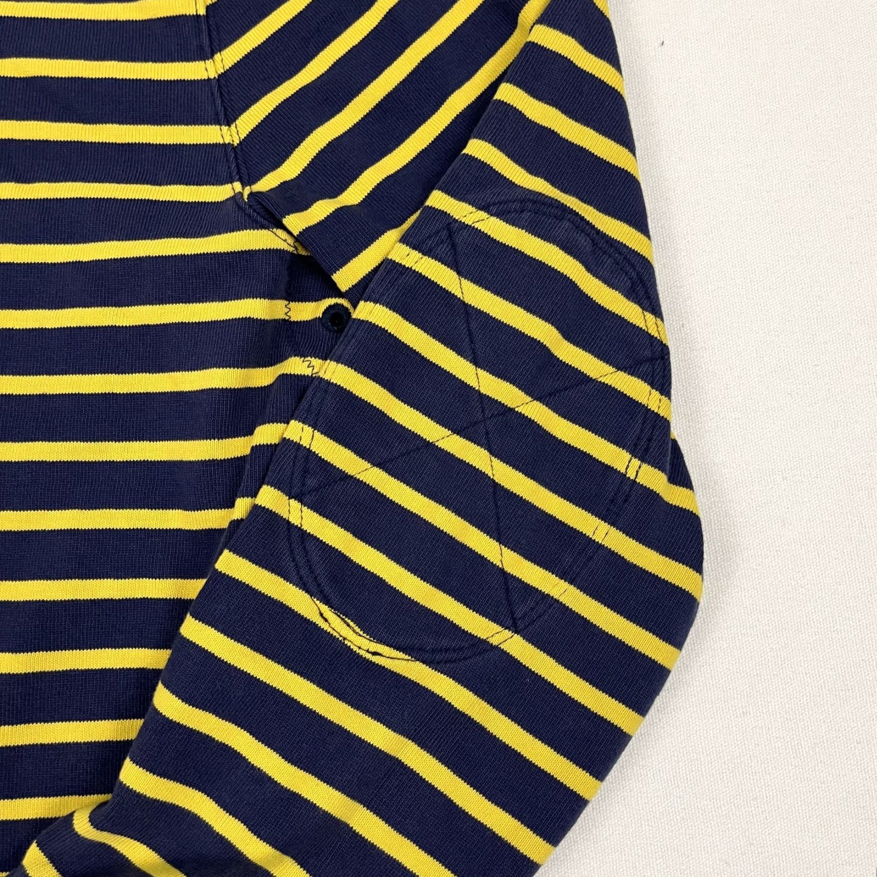 J.Crew J. Crew Shirt Mens Large Blue Yellow Striped Elbow Pads Crewneck Size US L / EU 52-54 / 3 - 2 Thumbnail