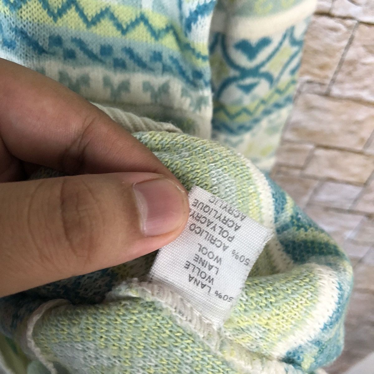 Homespun Knitwear × OVER THE STRiPES Italian designer vintage Stripe art Green Knitwear #A1047 Size S / US 4 / IT 40 - 9 Thumbnail