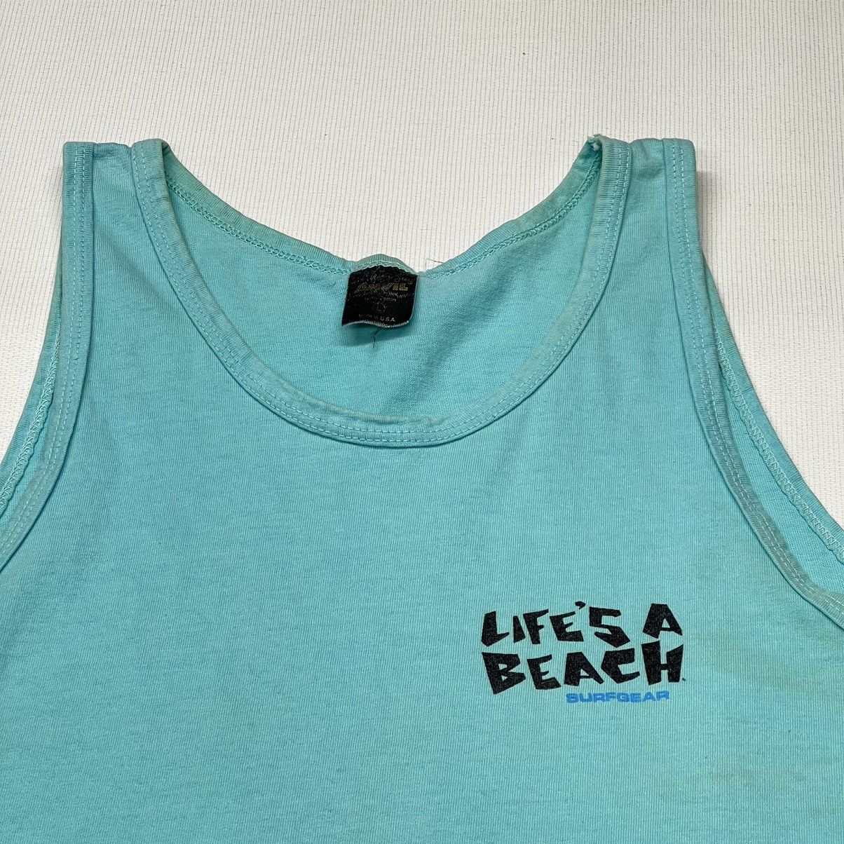 Anvil × Vintage Lifes A Beach Tee Shirt Sleeveless Surf Cartoon 90s Size US L / EU 52-54 / 3 - 3 Thumbnail