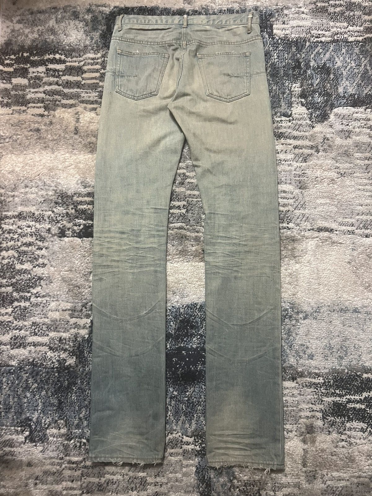 Dior × Hedi Slimane Dior Homme SS04 Strip Dirty Ice Bleu Claire Clawmark Denim Size US 29 - 3 Thumbnail