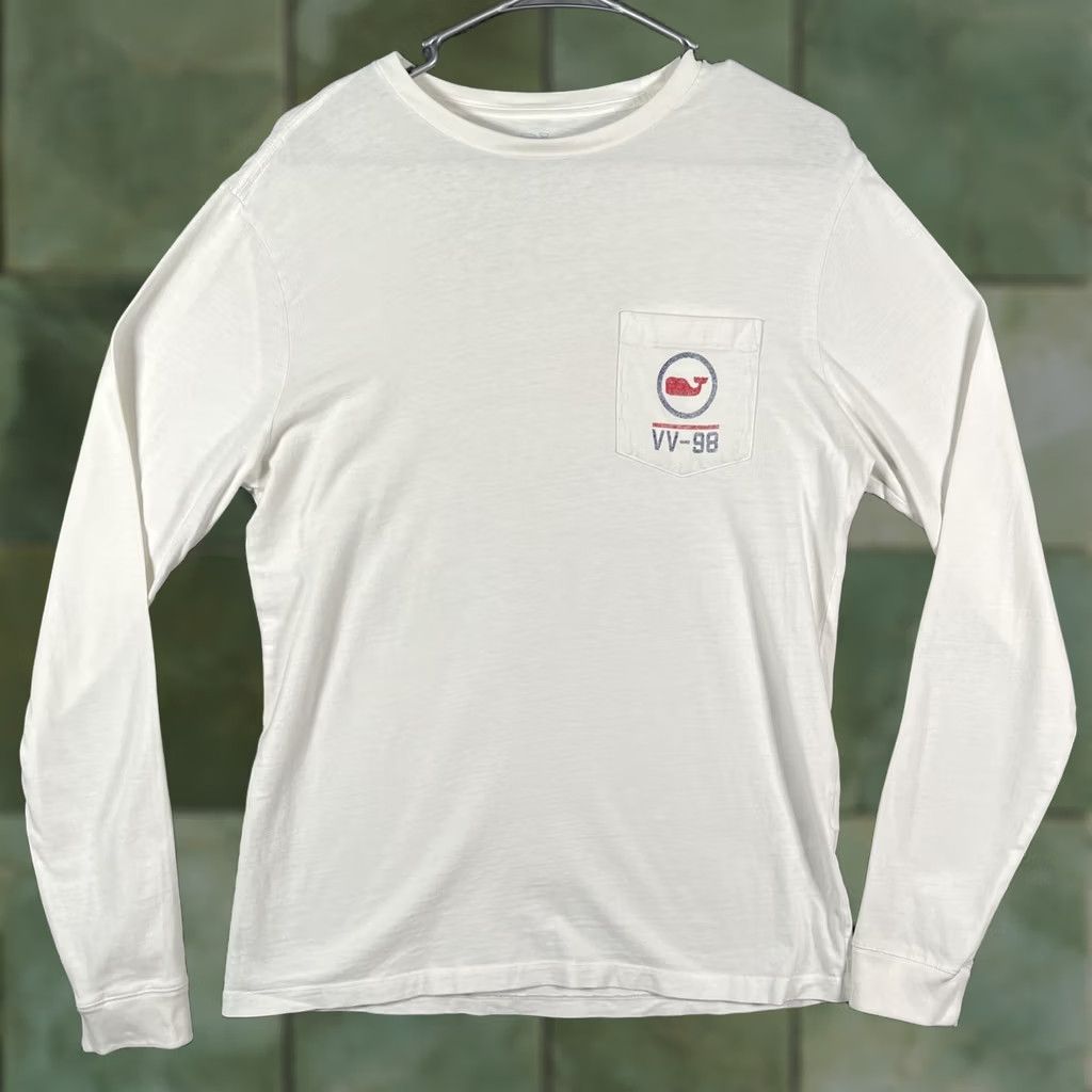 Vineyard Vines Vineyard Vines Mens Small White VV-98 Whale Logo Long Sleeve Tee Preppy Shirt Size US S / EU 44-46 / 1 - 1 Thumbnail