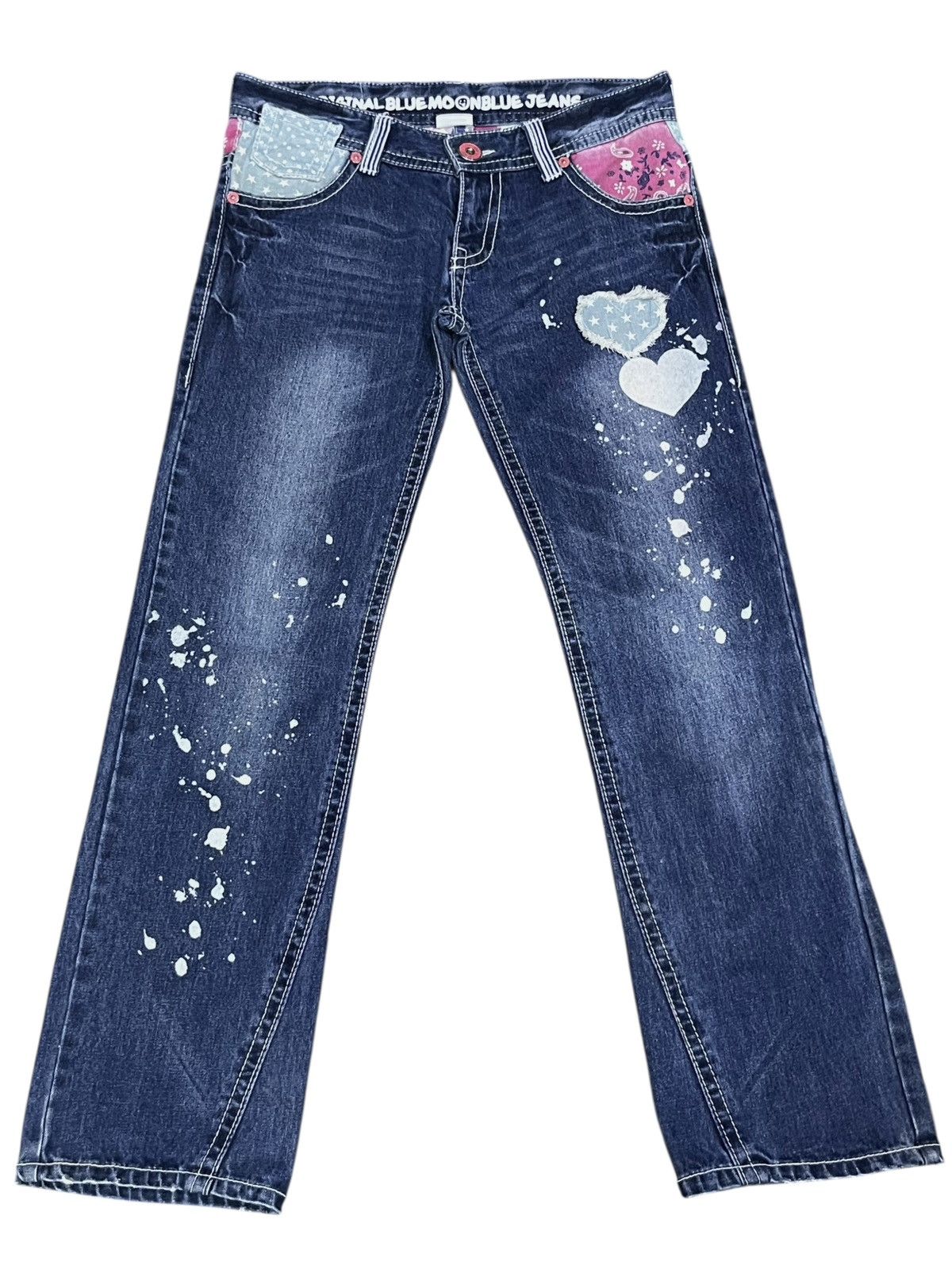 Blue Blue Japan ❤️Vintage BMB Paisley Smiley Kapital Spell-out Daicock Style Size 31" - 3 Thumbnail