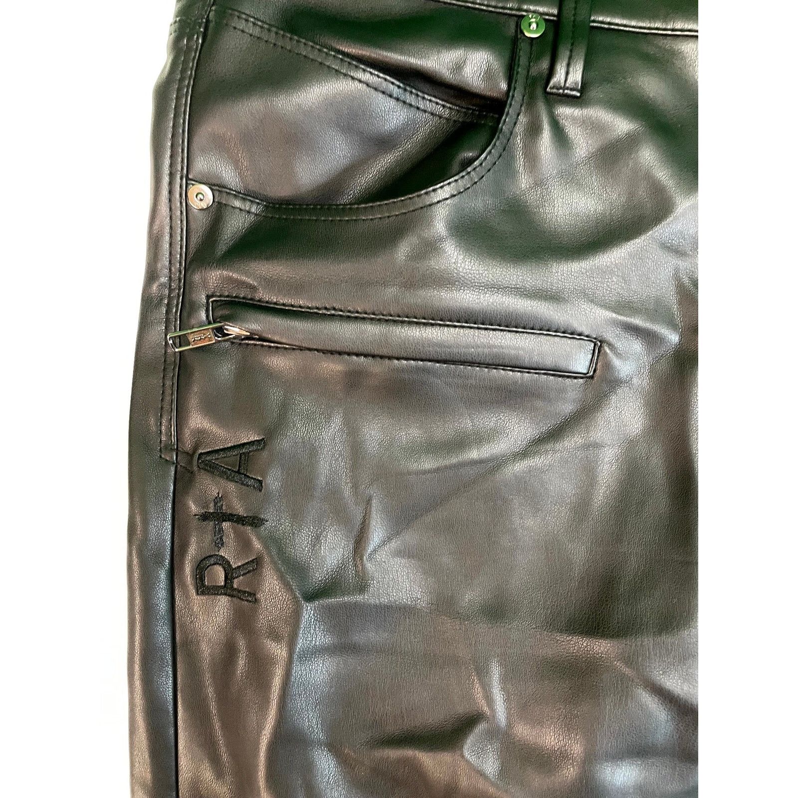 Rta RTA Leather Black Jeans Size US 34 / EU 50 - 4 Thumbnail