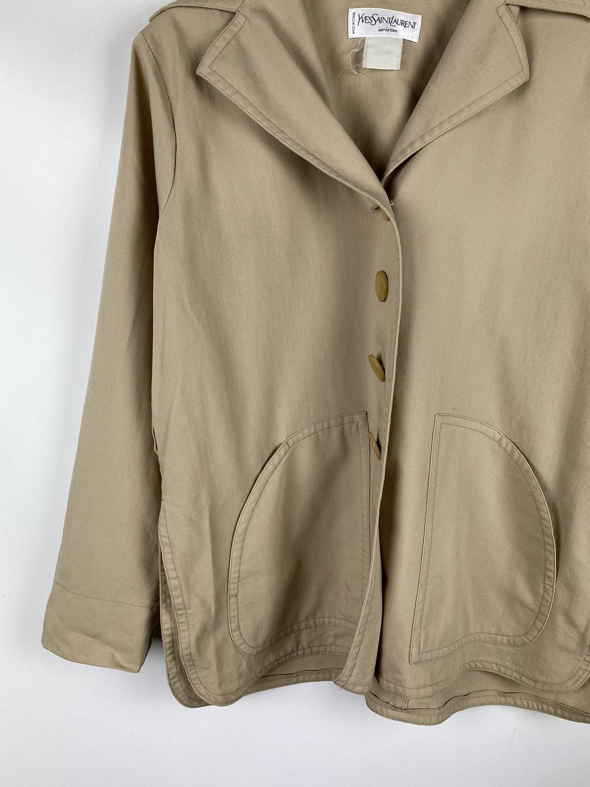 Vintage × Yves Saint Laurent Vintage Yves Saint Lauren YSL wool belted blazer jacket Size M / US 6-8 / IT 42-44 - 7 Thumbnail
