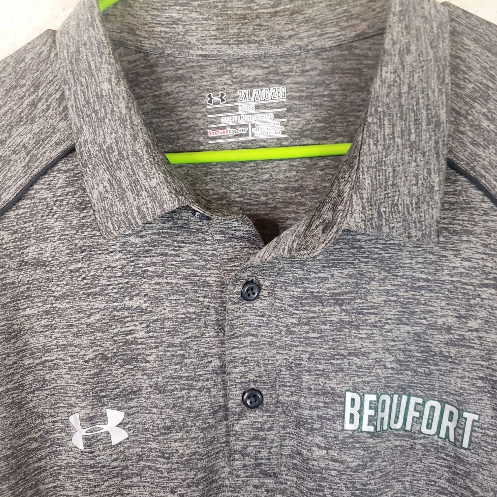 Under Armour Under Armour Polo Shirt Men's 2XL Gray Heathered Loose Short Sleeve Heatgear Beaufort SC Size US XXL / EU 58 / 5 - 5 Thumbnail