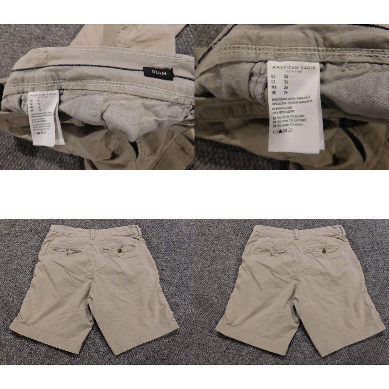 American Eagle Outfitters American Eagle Outfitters Mens Shorts 26 Beige Chino Slim Flat Front Knit Breathable Casual Logo Denim? Wait. Size US 26 / EU 42 - 8 Thumbnail