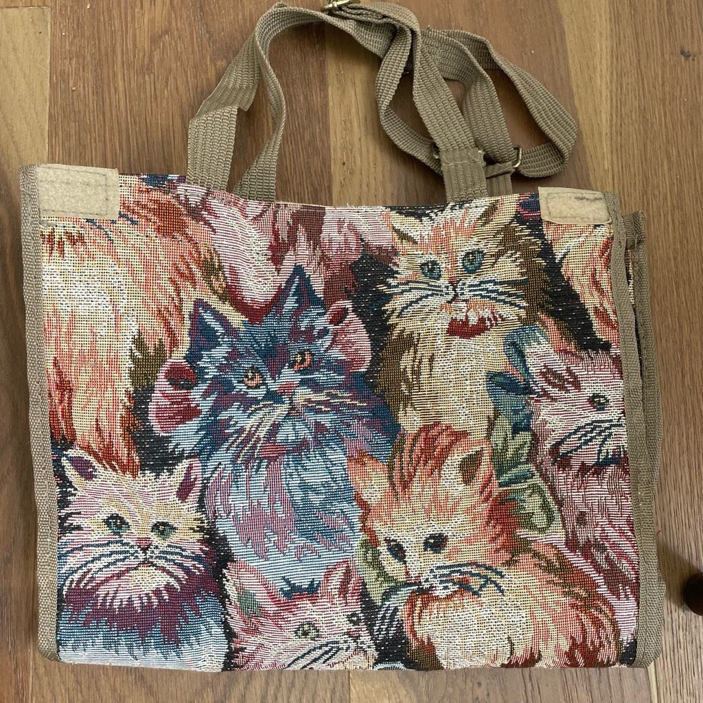 Vintage Vintage Cat Tapestry Wheeled Shopper Bag Tote Collapseable Size ONE SIZE - 11 Thumbnail
