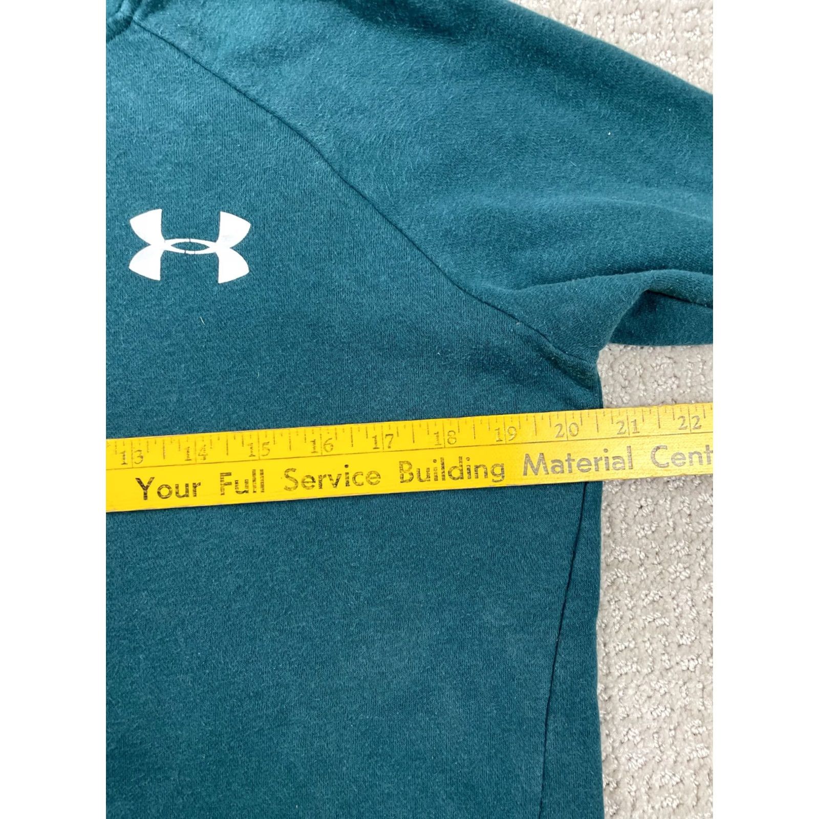 Under Armour Under Armour Hoodie Womens Small Green Rival Fleece Curved Hem Pullover Size S / US 4 / IT 40 - 3 Thumbnail
