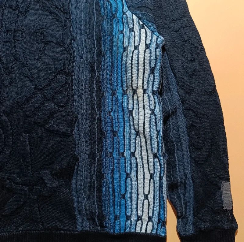 Carlo Colucci Carlo Colucci Limited Ed Black Blue 3D Sweater Crewneck M 48 Size US M / EU 48-50 / 2 - 7 Thumbnail