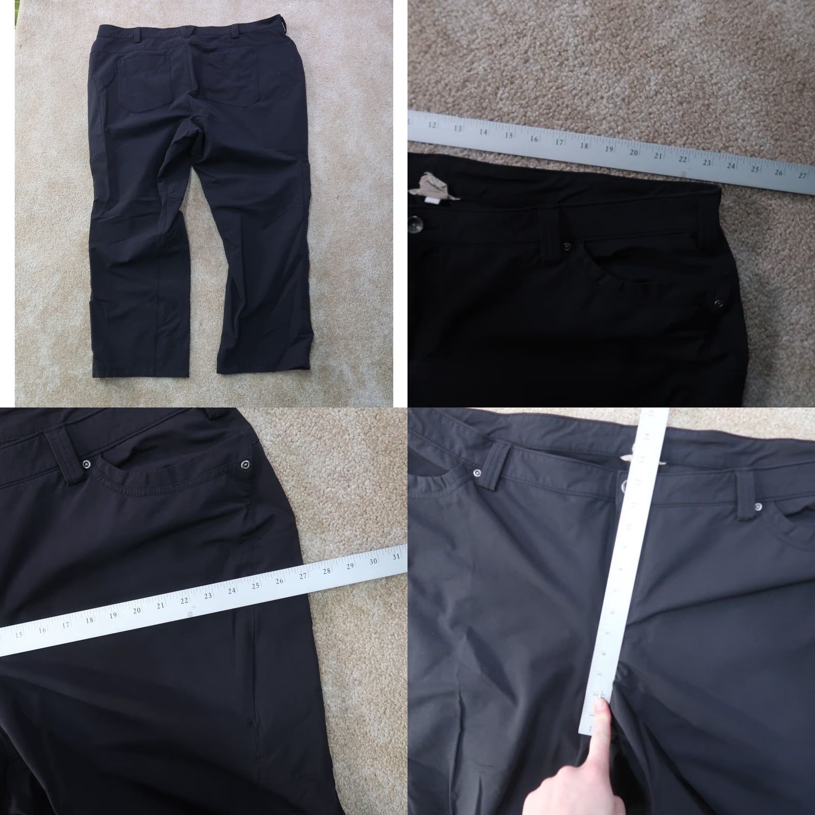 CO Duluth Trading Co Nylon Pants Jeans Straight Leg Women's 26W Black 30 In Inseam 46x30 Cargo Pockets Plus Size Size 32" / US 10 / IT 46 - 8 Thumbnail