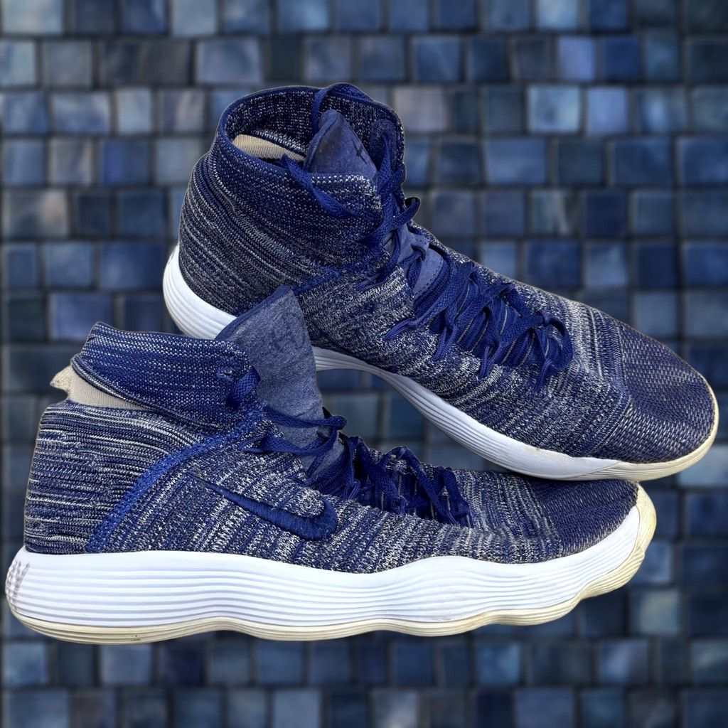 Nike Nike Hyperdunk 2017 Flyknit Men Size 15 917726-400 College Navy See Rip Sneaker Basketball Performance Lightweight Cushioned High Top Nike Shoes Mens Size US 15 / EU 48 - 1 Thumbnail