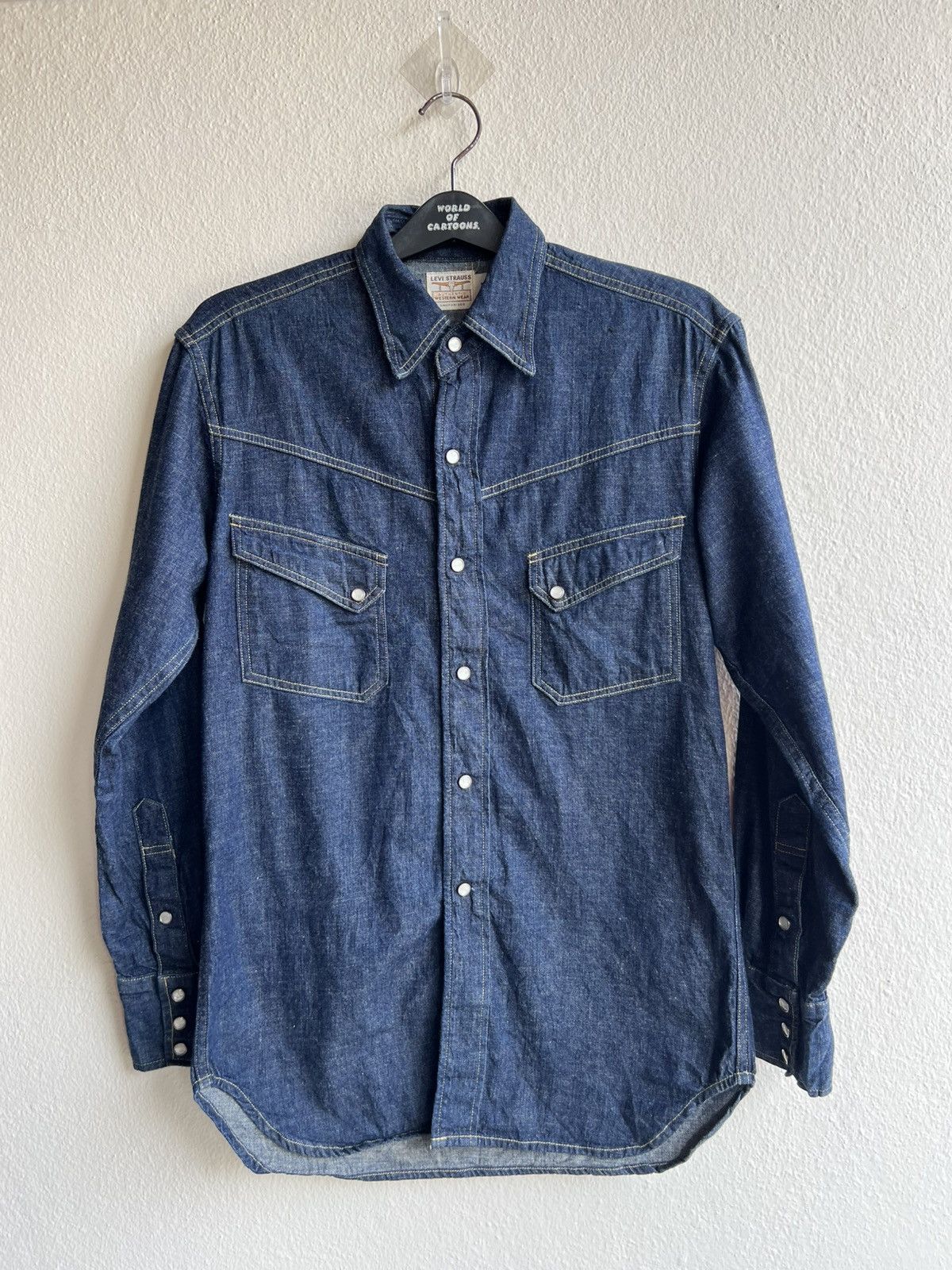 Levi's Vintage Clothing Vintage 2000 Levi’s Long Horn Big E Denim Western Shirt Size US M / EU 48-50 / 2 - 1 Thumbnail