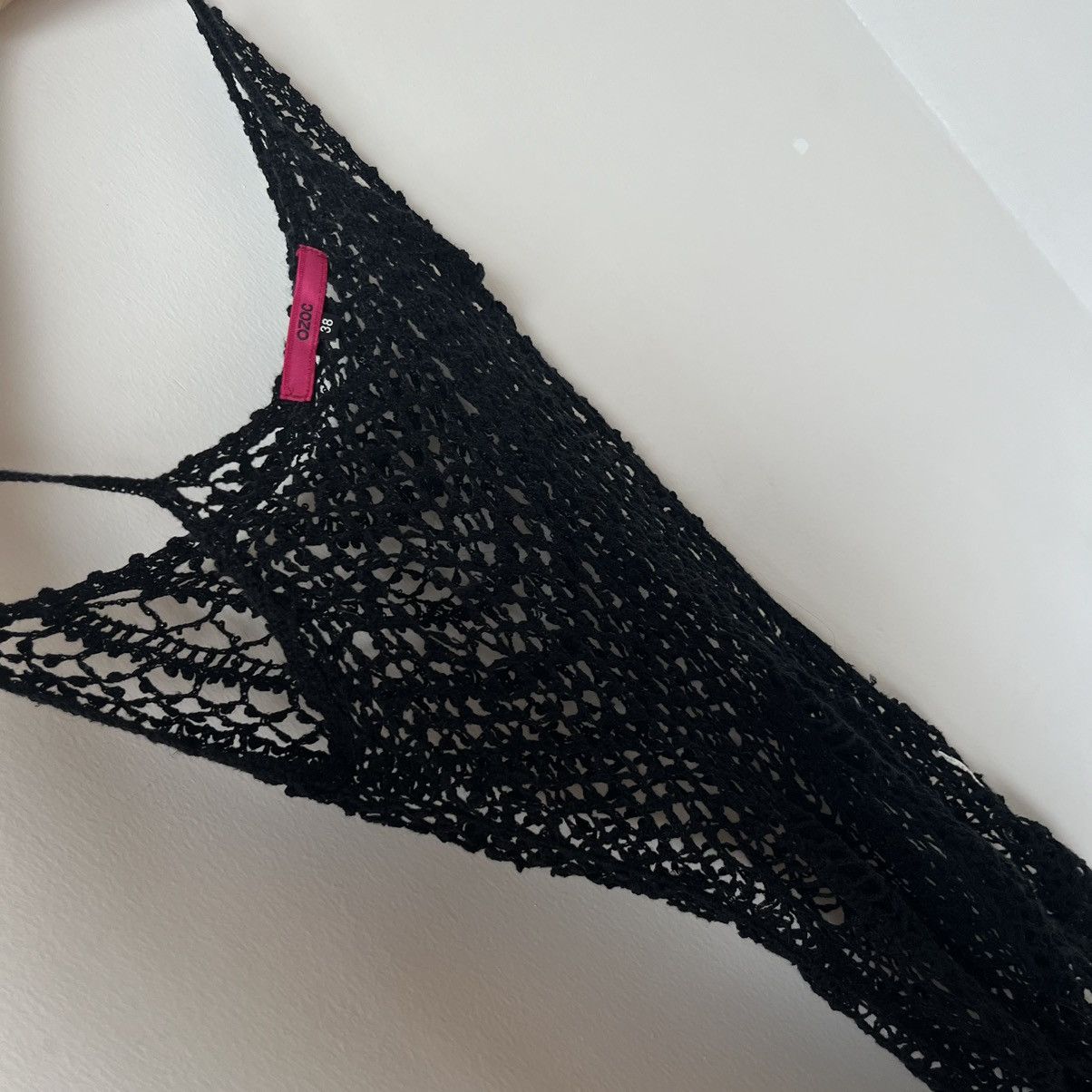 Vintage Vintage boho black crochet knitted top beaded embellished🖤 Size S / US 4 / IT 40 - 3 Thumbnail
