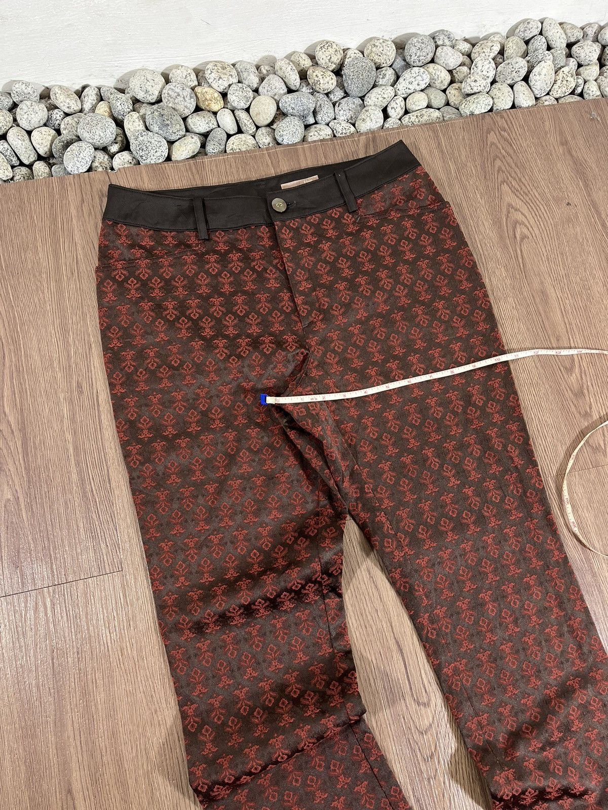 Japanese Brand Fleur de Colza – Red Jacquard Pattern Slim Pants Size US 29 - 12 Thumbnail