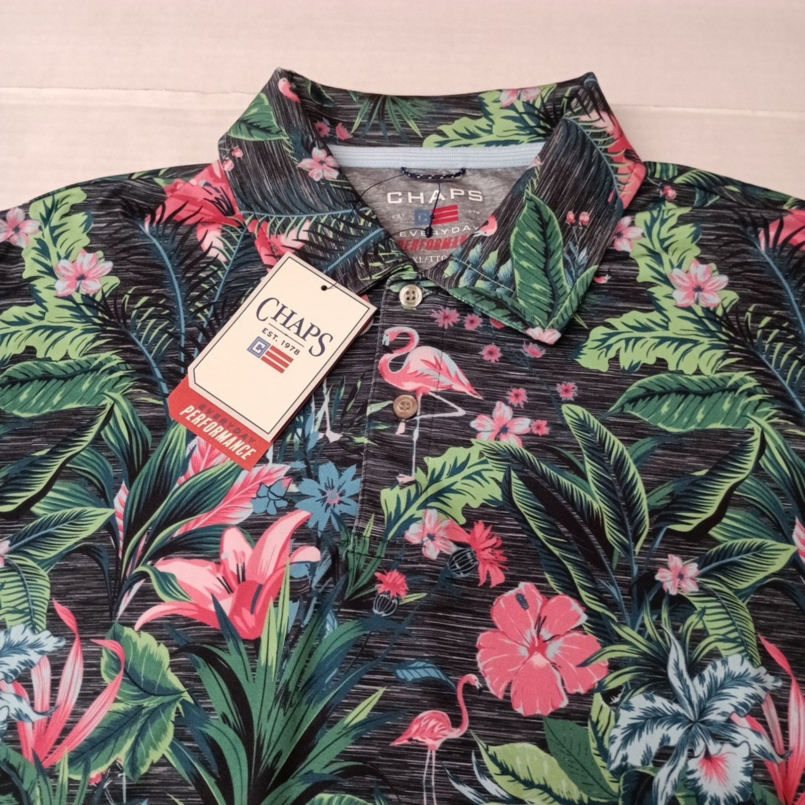 Chaps Chaps Polo Shirt Men's Size 2XL Multi Floral Moisture Wick Size US XXL / EU 58 / 5 - 2 Thumbnail