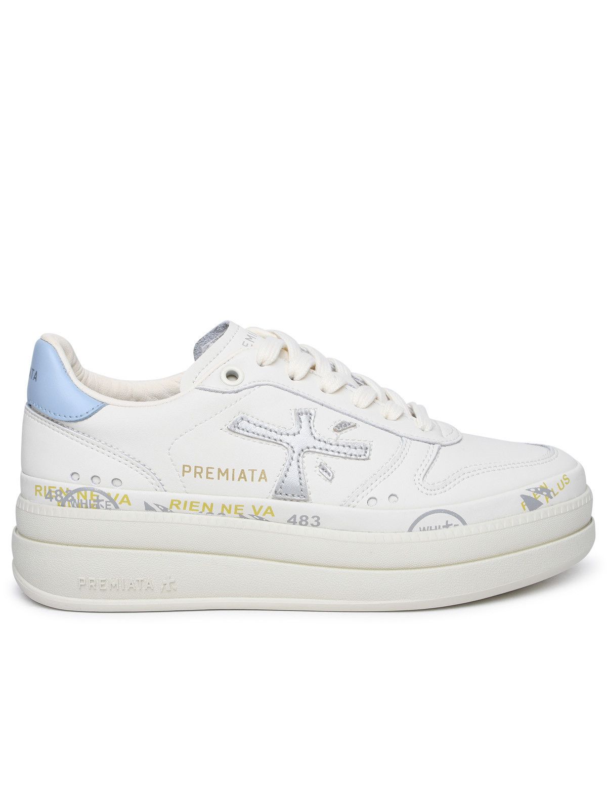 image of Premiata 'micol' Ivory Leather Sneakers, Women's (Size 7)