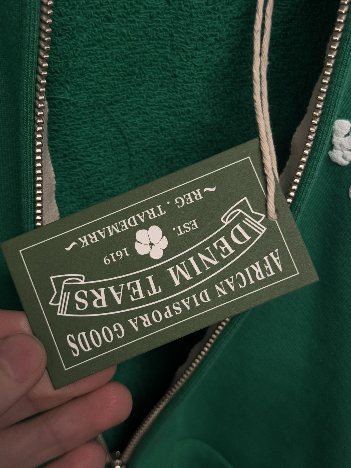 DENIM TEARS Denim Tears Green Zip Up Hoodie Size XXL (NEW) Size US XXL / EU 58 / 5 - 9 Thumbnail