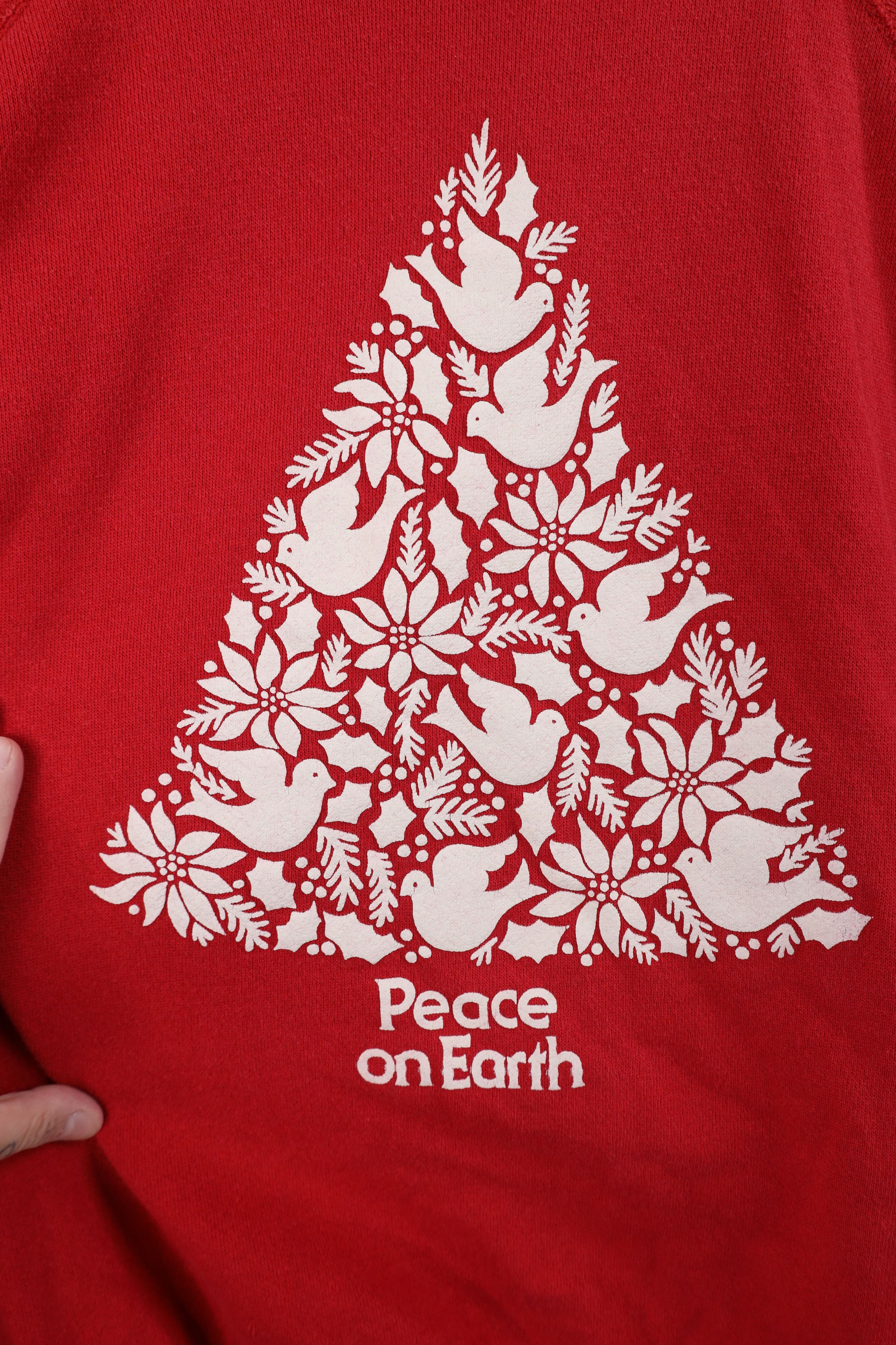 Vintage Vintage 90s Streetwear Peace On Earth Sweatshirt USA Size XXL / US 16-18 / IT 52-54 - 4 Thumbnail