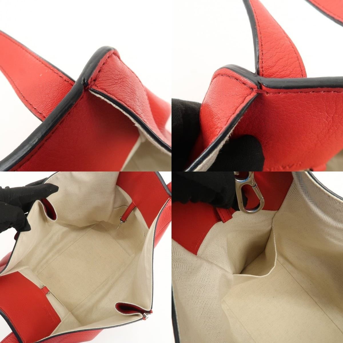 Loewe Loewe Anagram Hammock Small Calfskin Shoulder Bag Red Size ONE SIZE - 7 Thumbnail