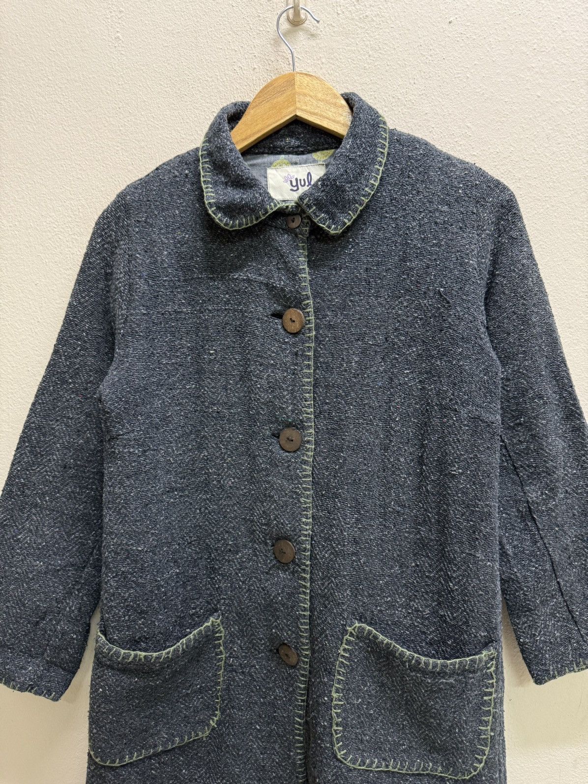 Vintage Yul Women’s Dark Gray Tweeds Coat Jacket Size S / US 4 / IT 40 - 19 Thumbnail