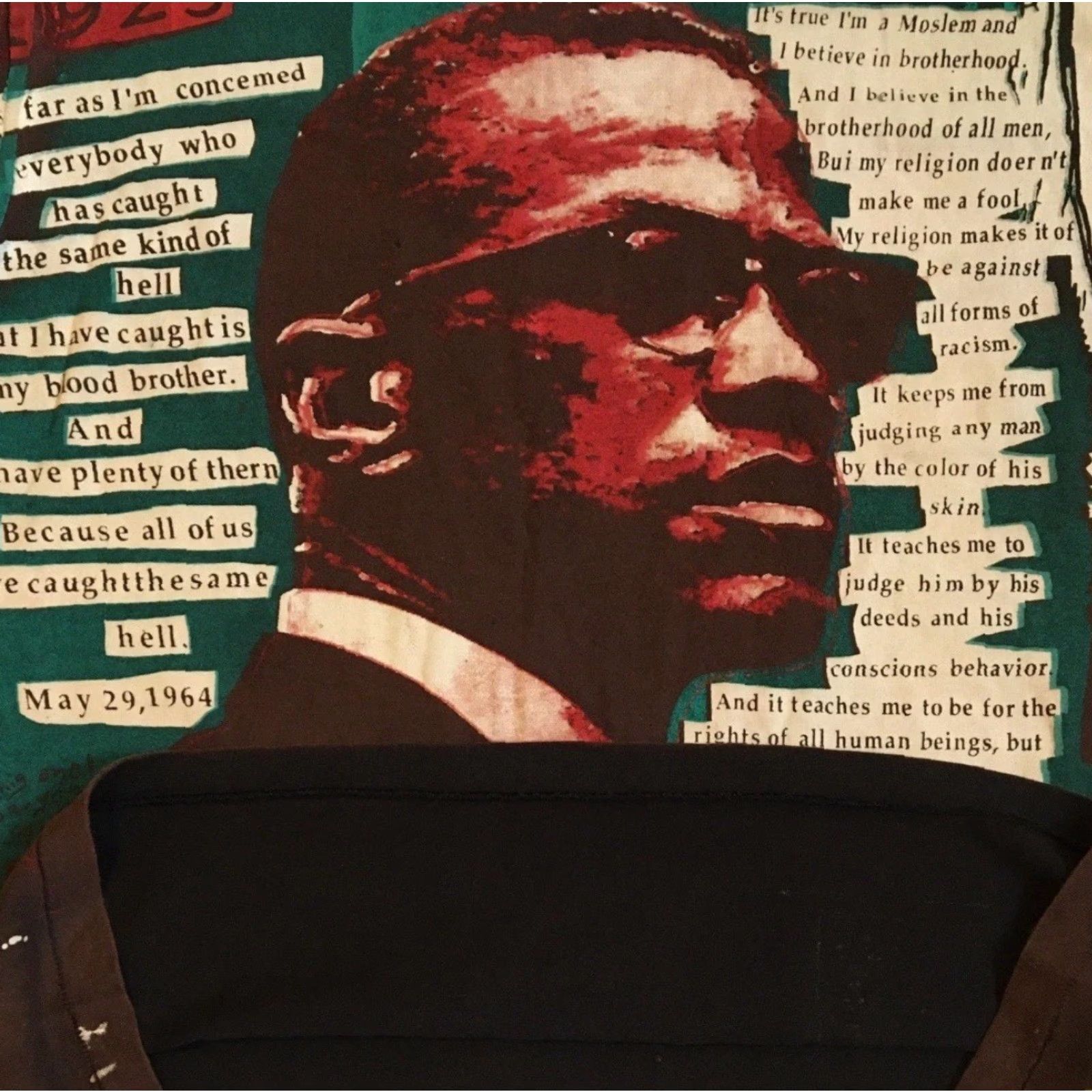 Vintage VINTAGE Malcolm X Mosquitohead Boot Faded All Over Print Shirt XL Black History 90s MLK Grunge USA Men T-Shirt Cotton Short Not sure. Size US XL / EU 56 / 4 - 3 Thumbnail