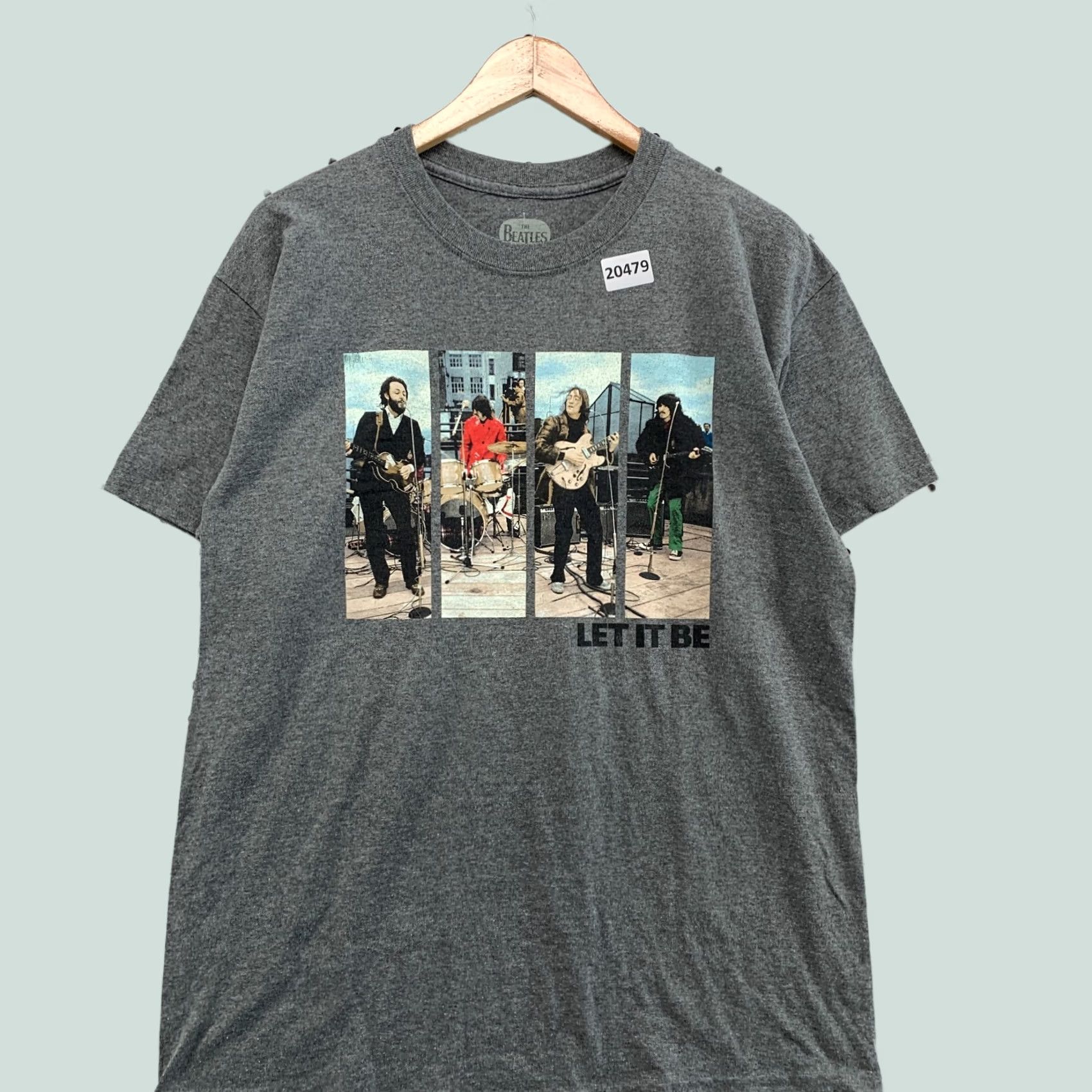 Vintage The Beatles Shirt Gray Let It Be Rock Music Band TEE Adult Large 21x29.5 Size US L / EU 52-54 / 3 - 1 Thumbnail