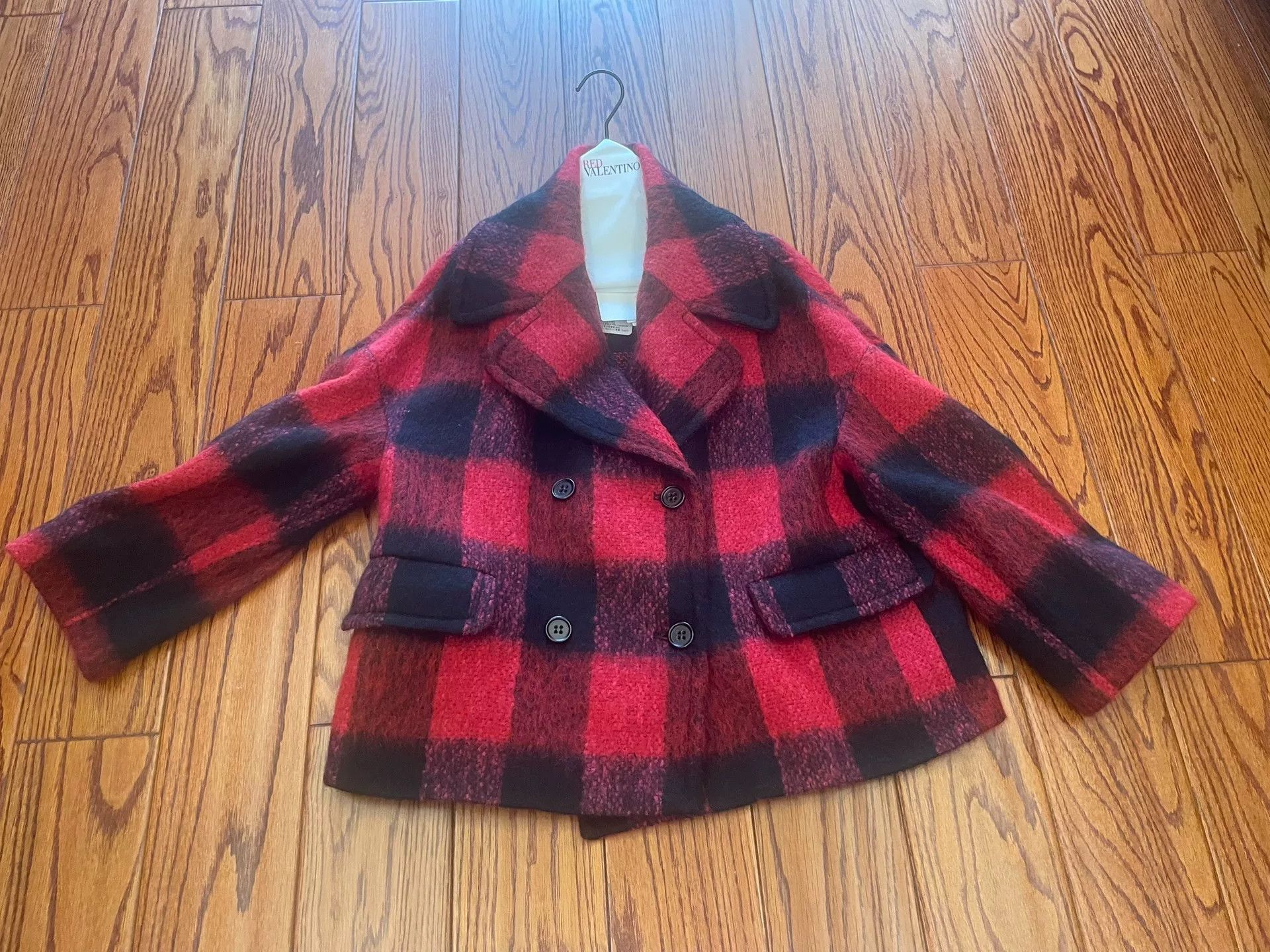 Valentino Valentino Red Plaid Short Coat Size US M / EU 48-50 / 2 - 1 Thumbnail
