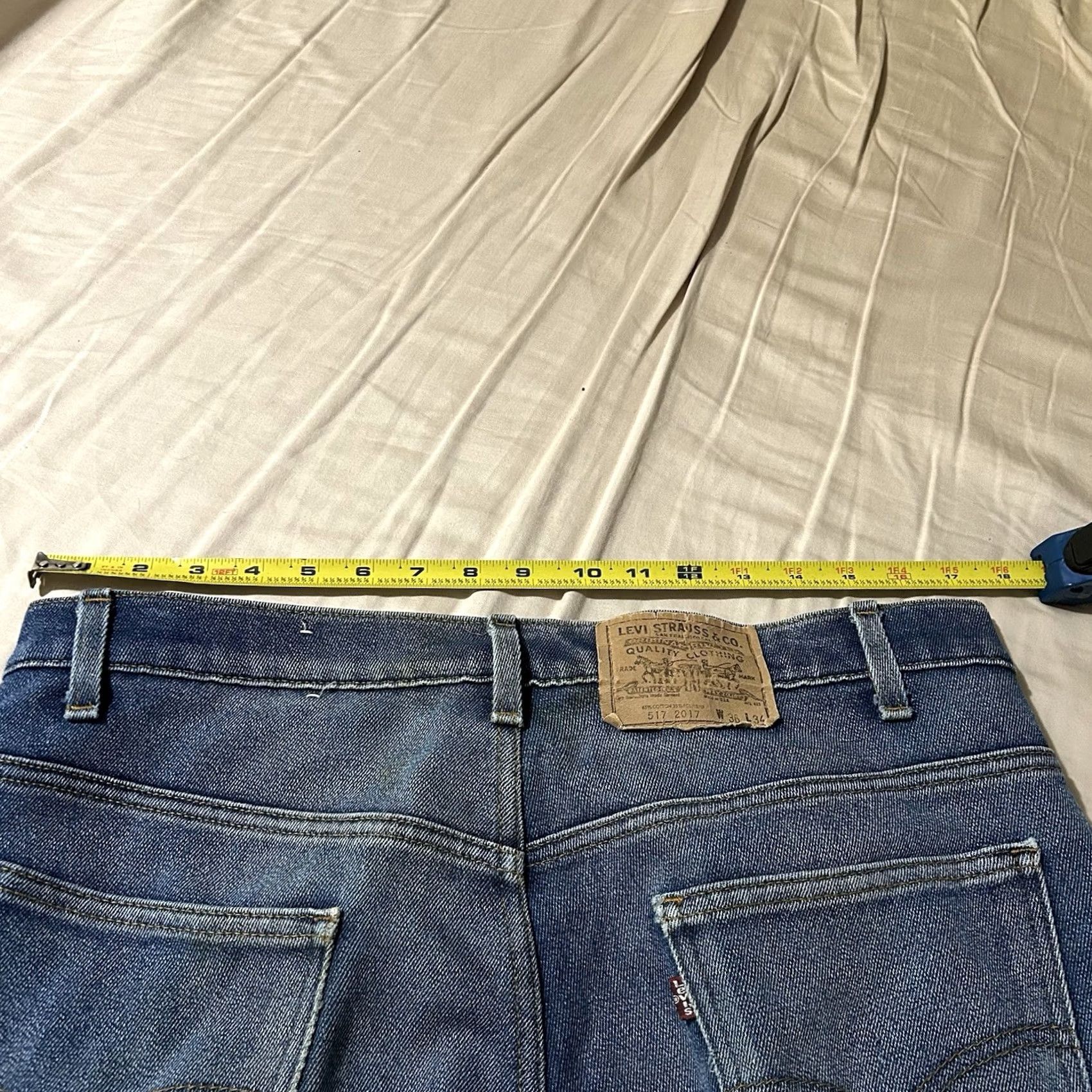 Levi's VINTAGE Levi's 517 Bootcut Jeans Men 36 X 34 Blue 80s Flare Worn Faded 517 Bootcut Jeans Mens Size US 36 / EU 52 - 6 Thumbnail