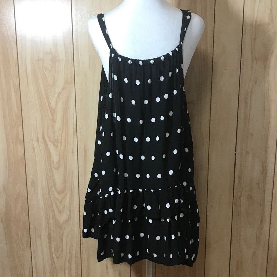 Other Audrey Lane Black Polka Dot Patter Spaghetti Strap Top 3X Size 3XL / US 20-22 - 2 Thumbnail