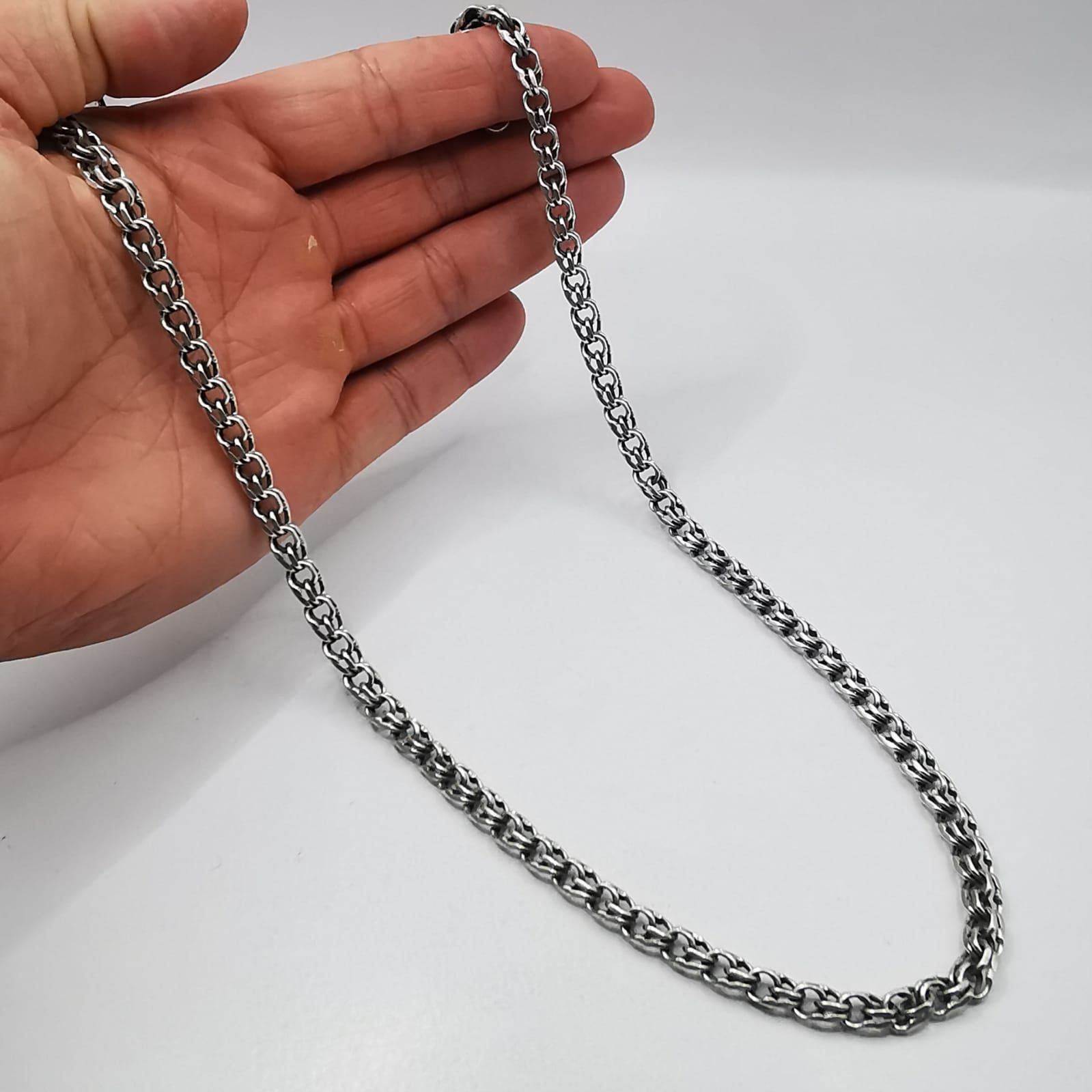Sterling Silver Vintage Jewelry Chain, 925 Sterling Silver, Signed 45,42g Size ONE SIZE - 4 Thumbnail