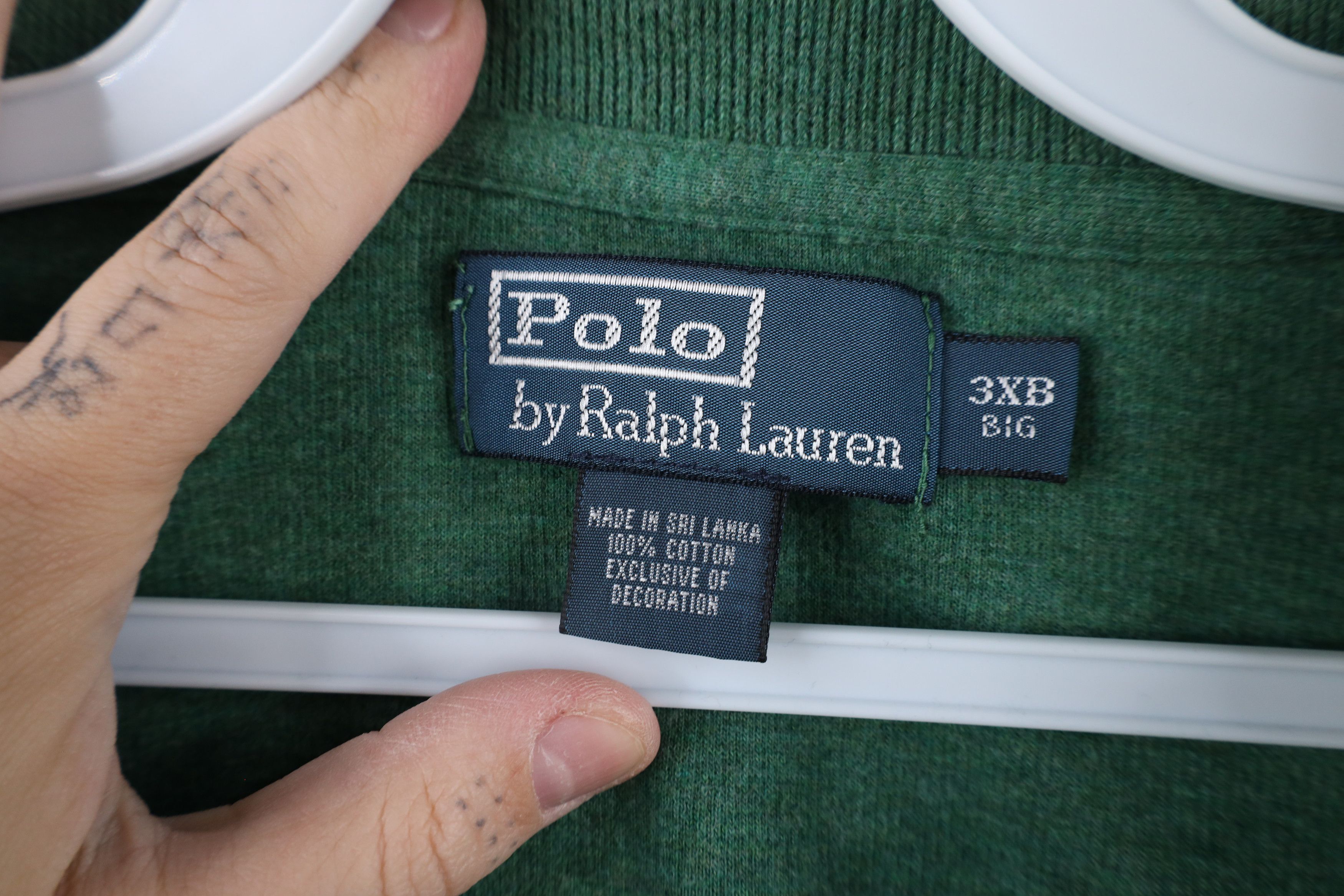 Ralph Lauren × Vintage Vintage 90s Ralph Lauren Half Zip Pullover Sweater Green Size US XXL / EU 58 / 5 - 5 Thumbnail