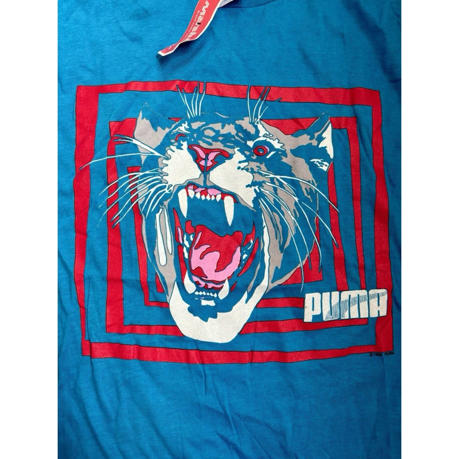 Puma VINTAGE PUMA Shirt Womens M Blue 80s Long Sleeve Graphic Tee NOS NWT USA made Size M / US 6-8 / IT 42-44 - 3 Thumbnail