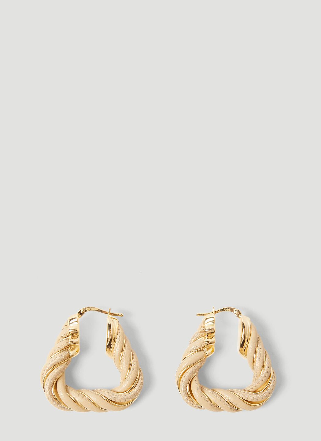 Bottega Veneta o1n1vont1124 Size: OS / Twist Triangle Hoop Earrings Beige Size ONE SIZE - 1 Thumbnail