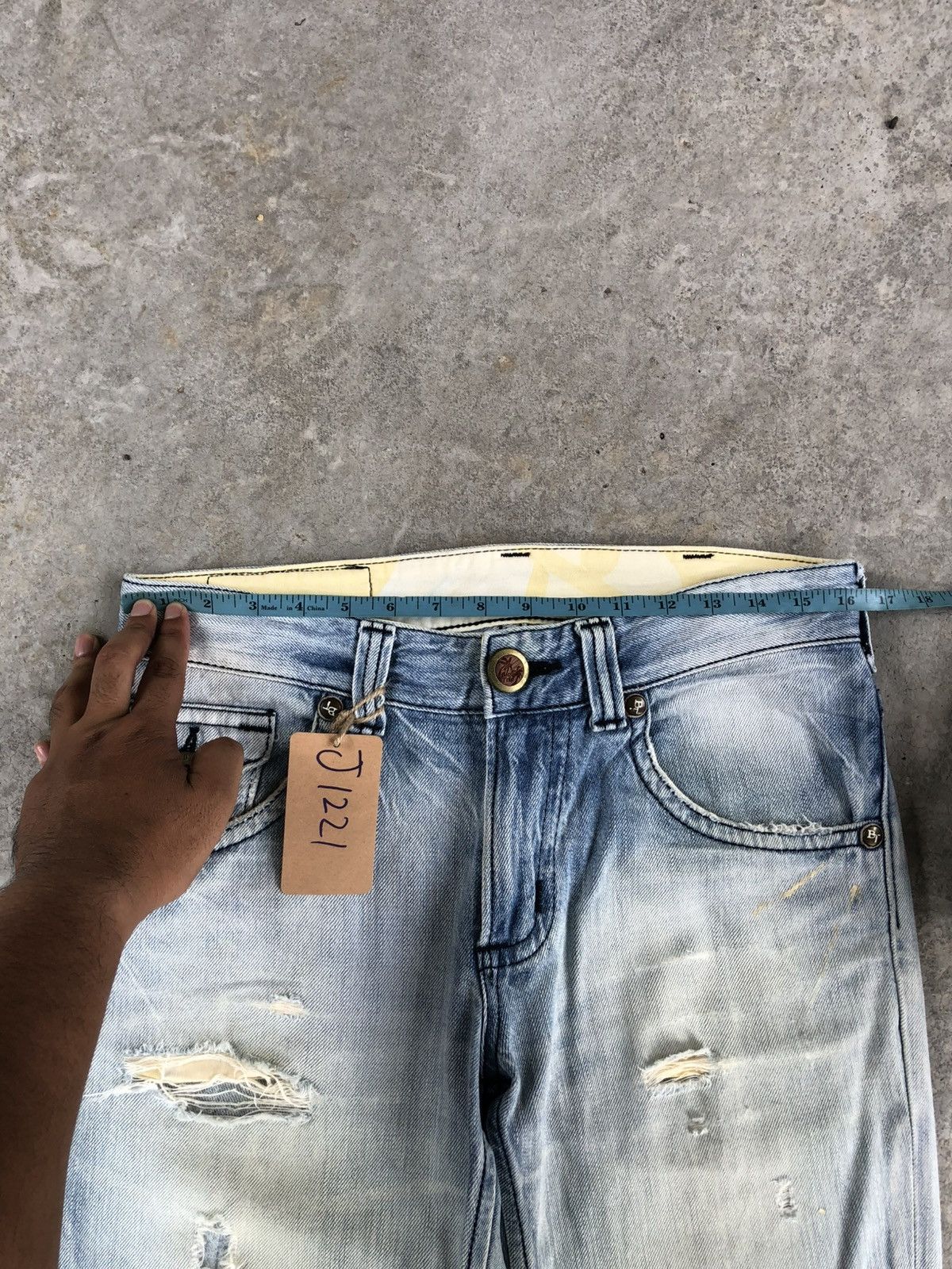 Who Decides War Japanese Edwin Blue Trip Flared Jeans Mud Wash Distressed Size US 32 / EU 48 - 21 Thumbnail